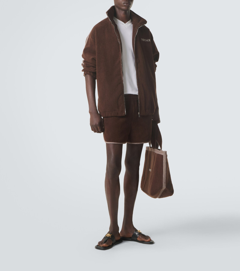 VERSACE Logo cotton terry shorts outlook