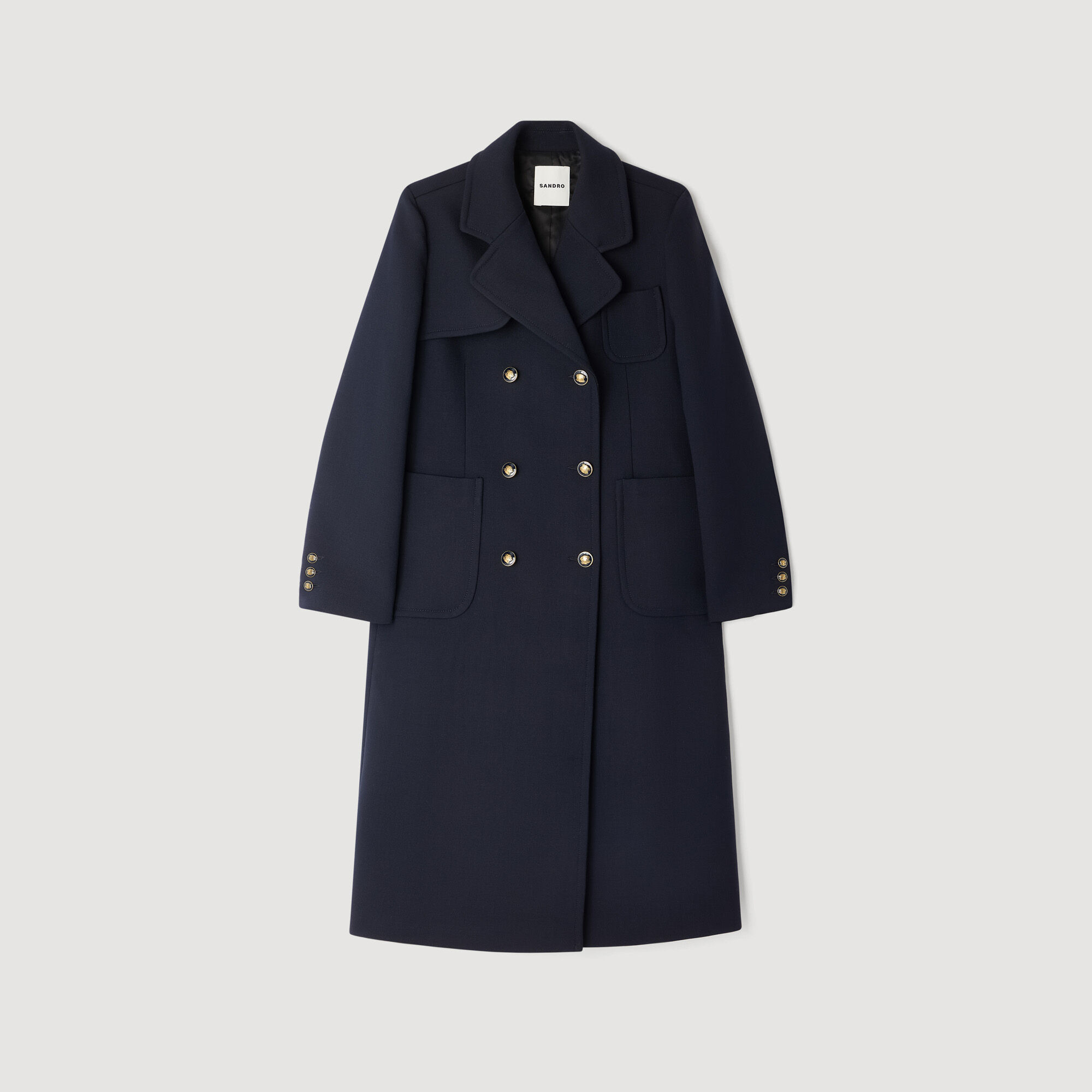 LONG DOUBLE-BREASTED COAT - 6
