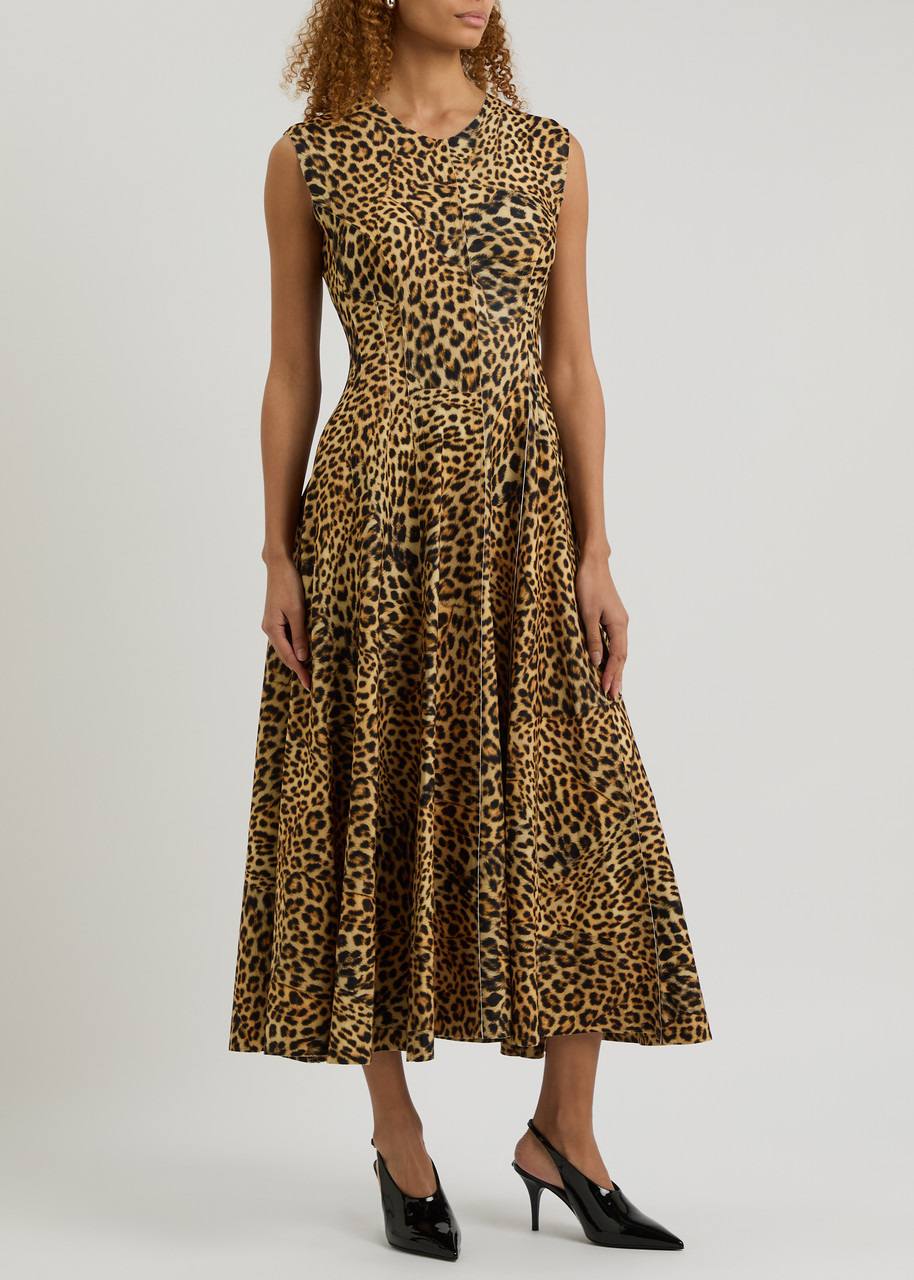 Norma Kamali Leopard-print Stretch-jersey Midi Dress - 2