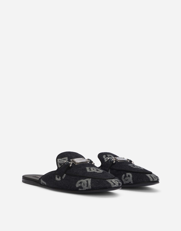 Denim slippers with logo - 2