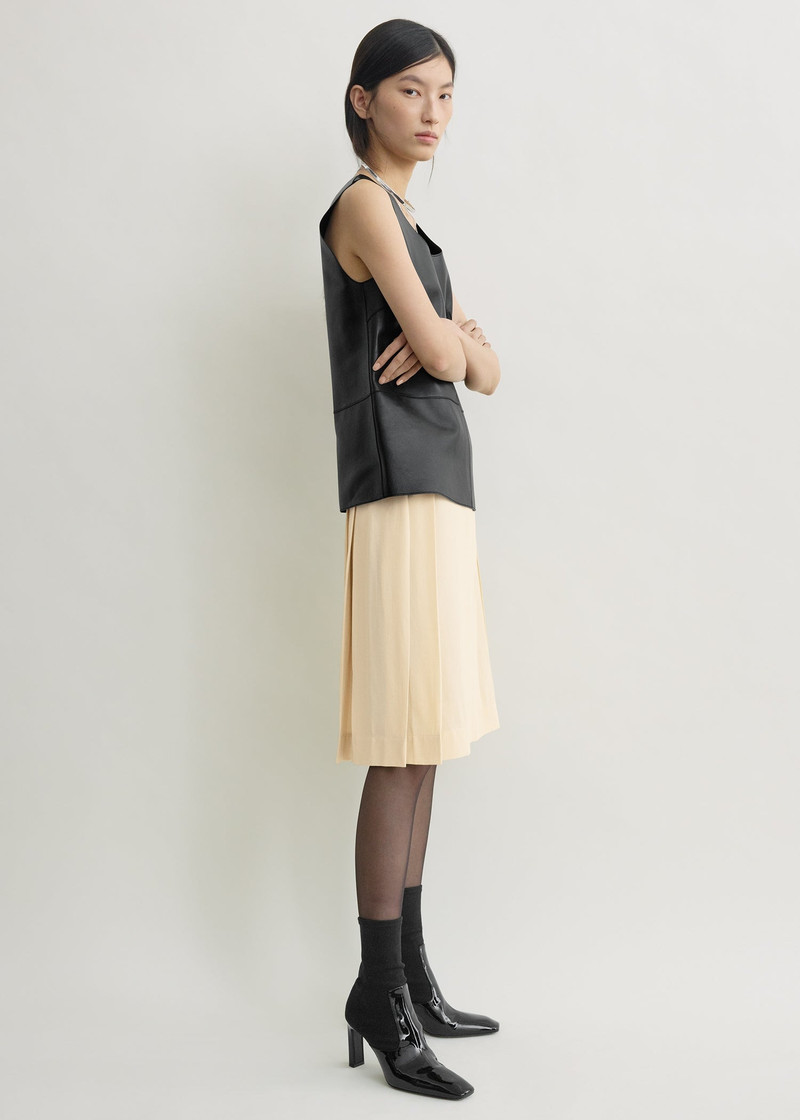 Pleated wrap skirt champagne 3
