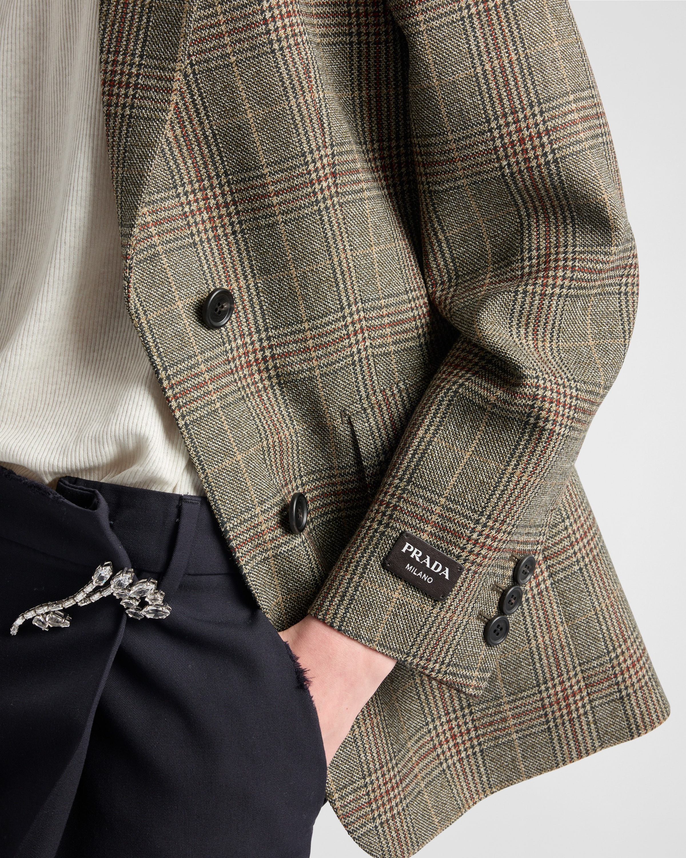 Prada Single-breasted Prince of Wales checked jacket
