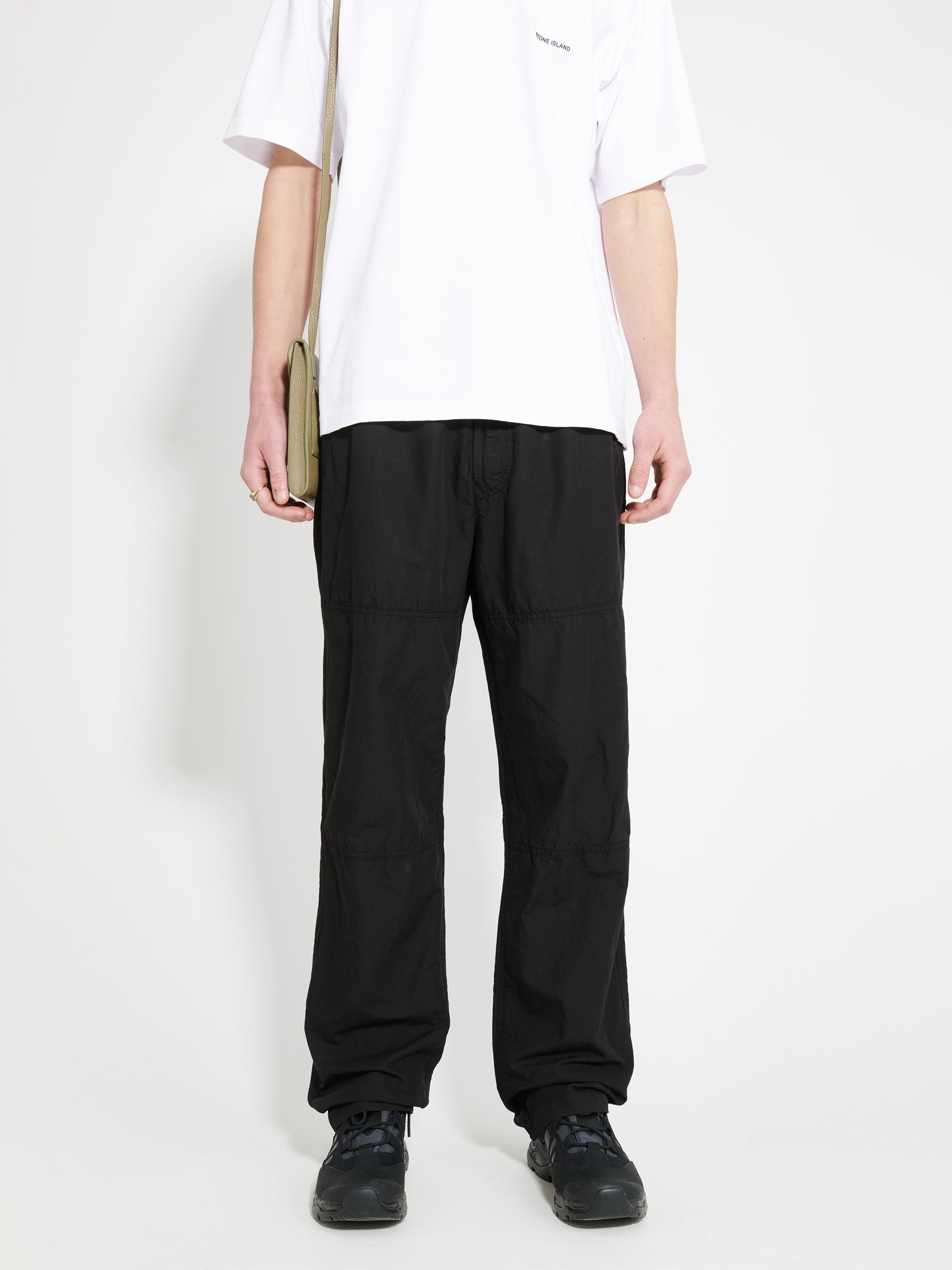 STONE ISLAND REGULAR WOVEN PANTS BLACK - 2