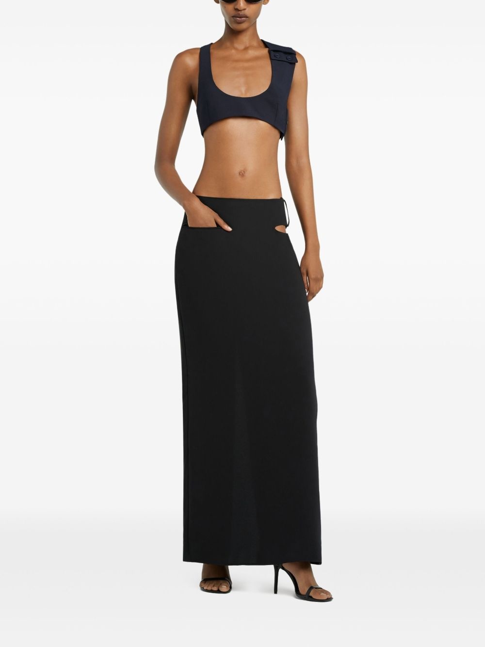 cut-out detail maxi skirt - 2