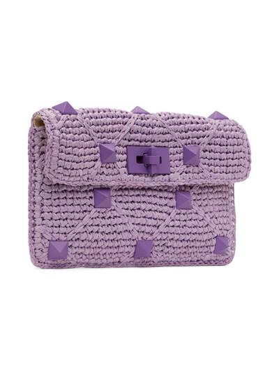 Valentino Purple Roman Stud Small Pouch outlook