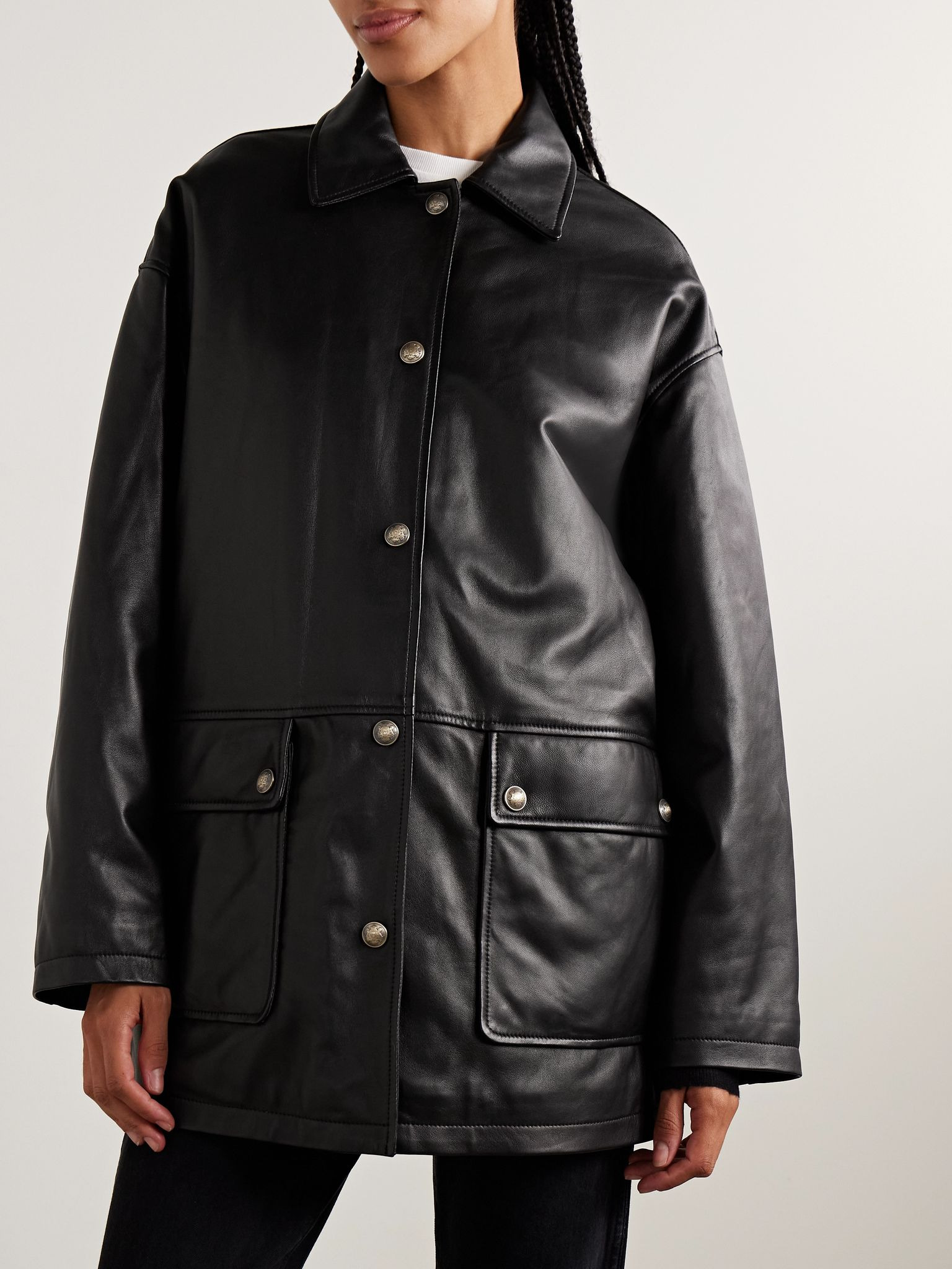 Cordel leather coat Black - 3
