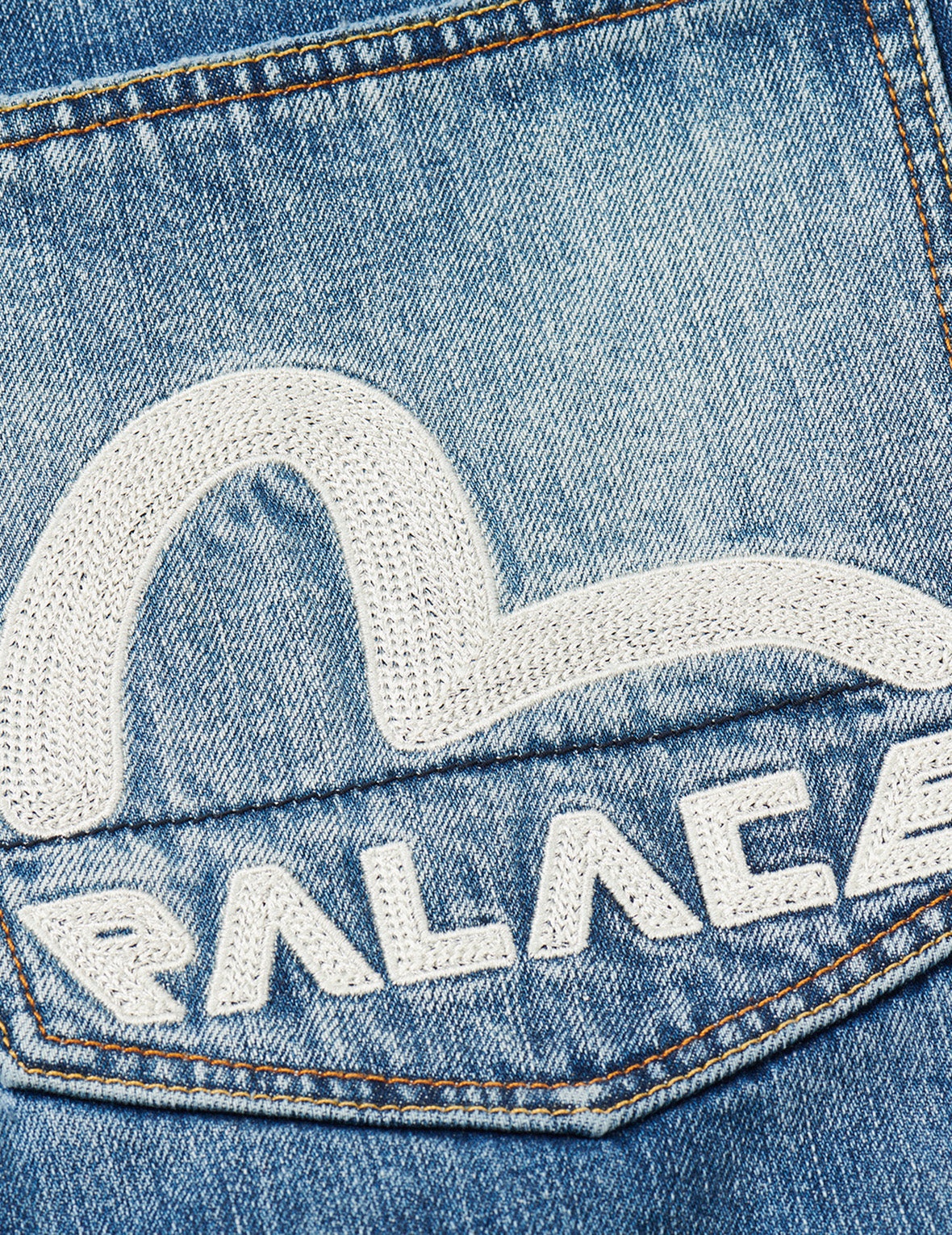 PALACE EVISU Logo Embroidery and Dice Daicock Print Regular Fit Denim Jacket - 3