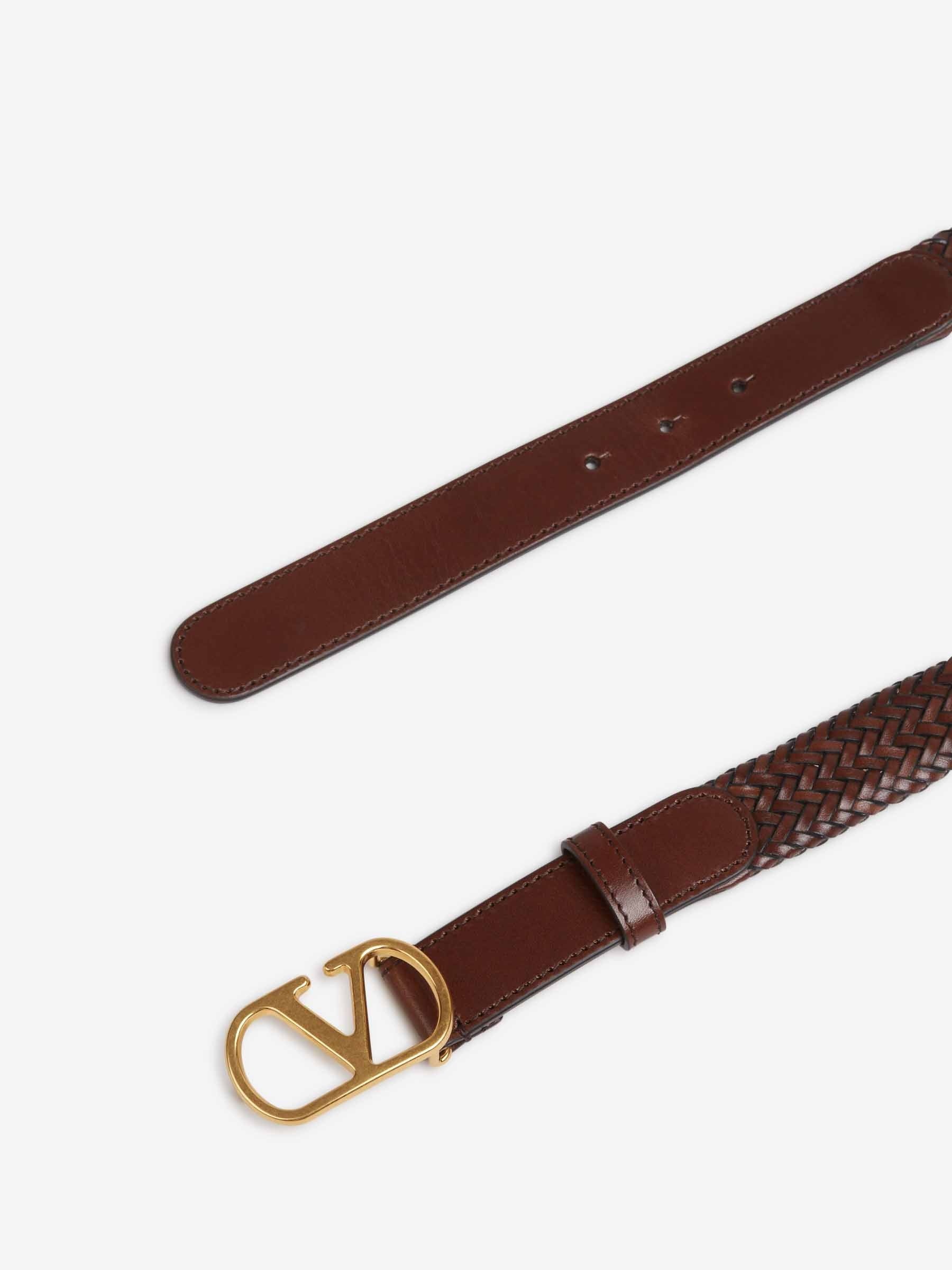 VLOGO LEATHER BELT - 2