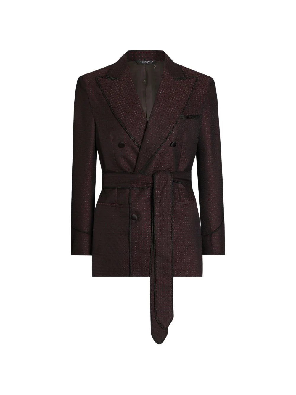 double-breasted jacket in micro-pattern jacquard - 1