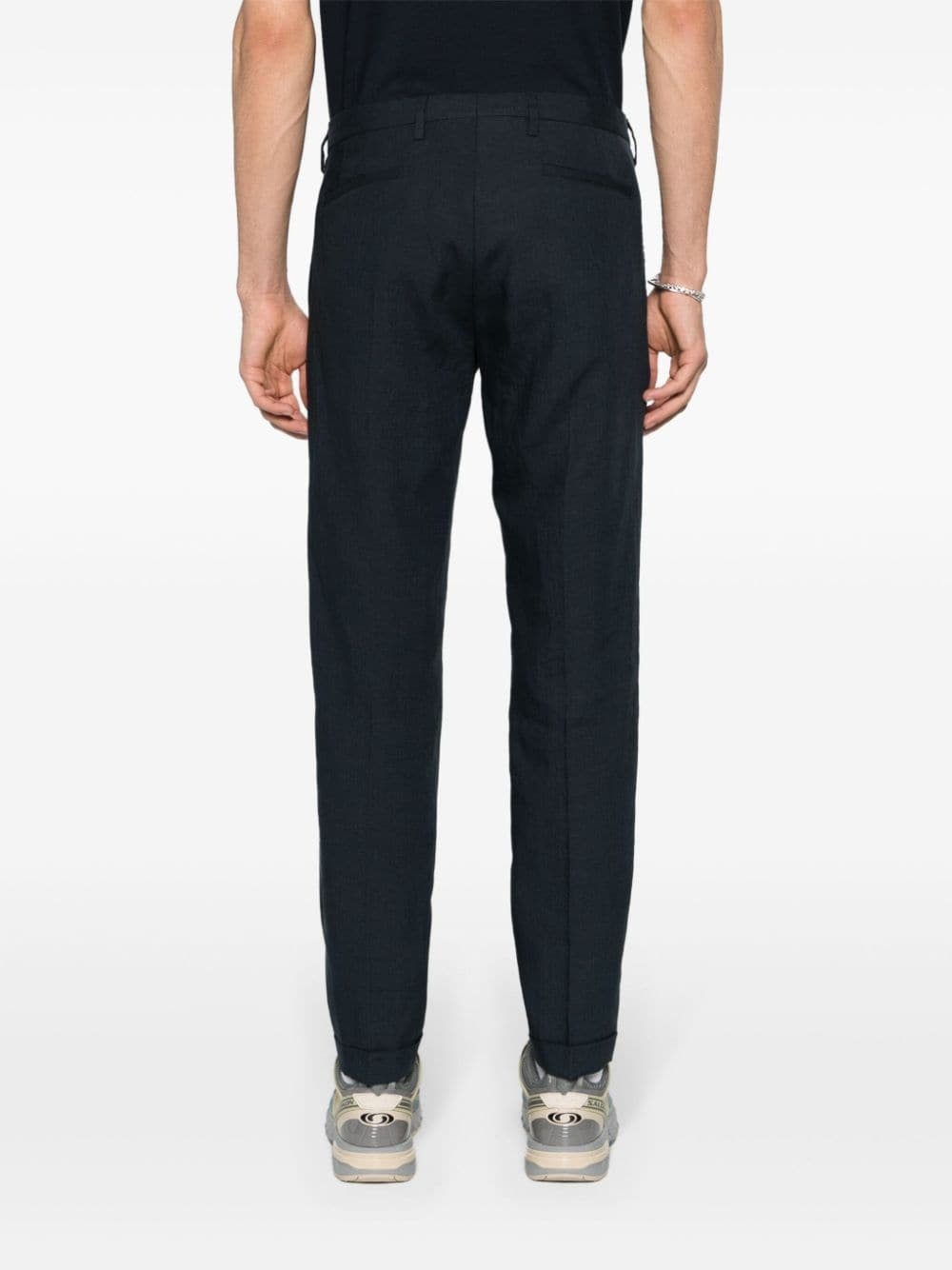 mid-rise linen chino trousers - 4