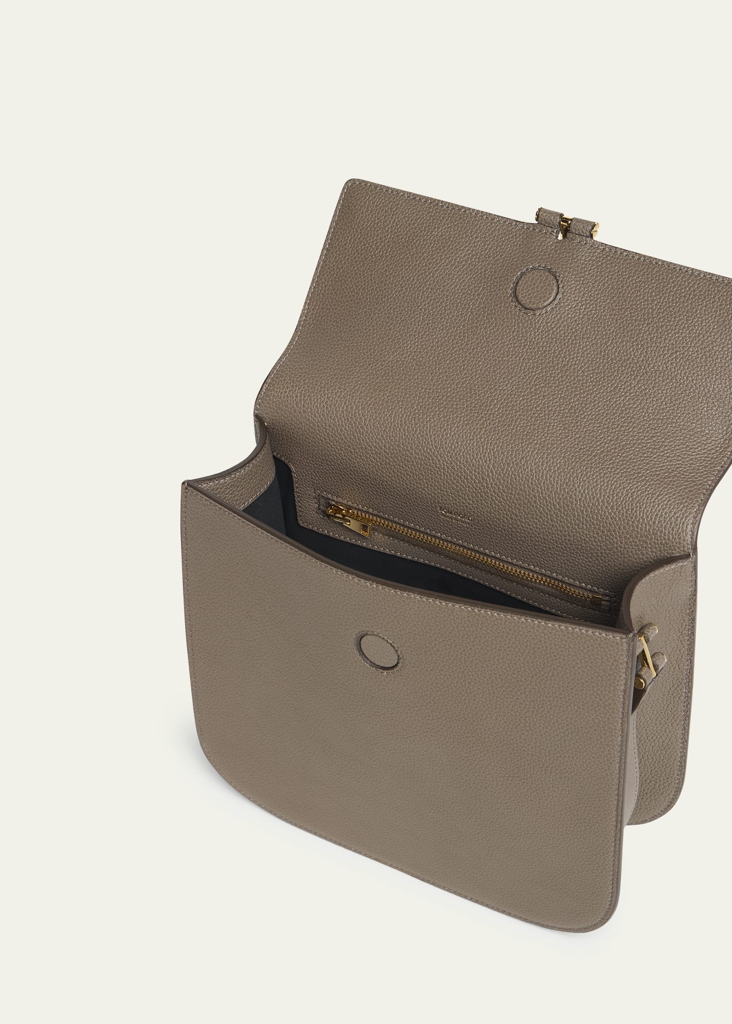 Tara Medium Crossbody in Grained Leather with Leather Strap - 4