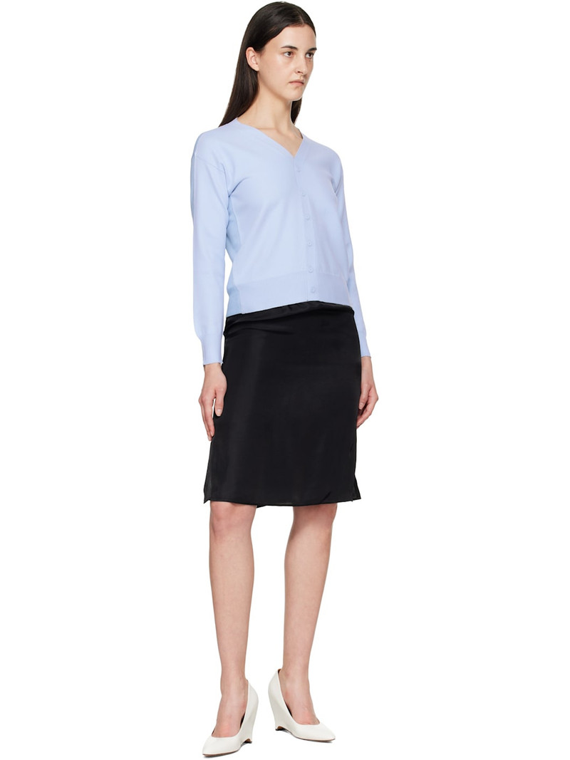 MM6 Maison Margiela Blue Chiffon Overlay Cardigan outlook