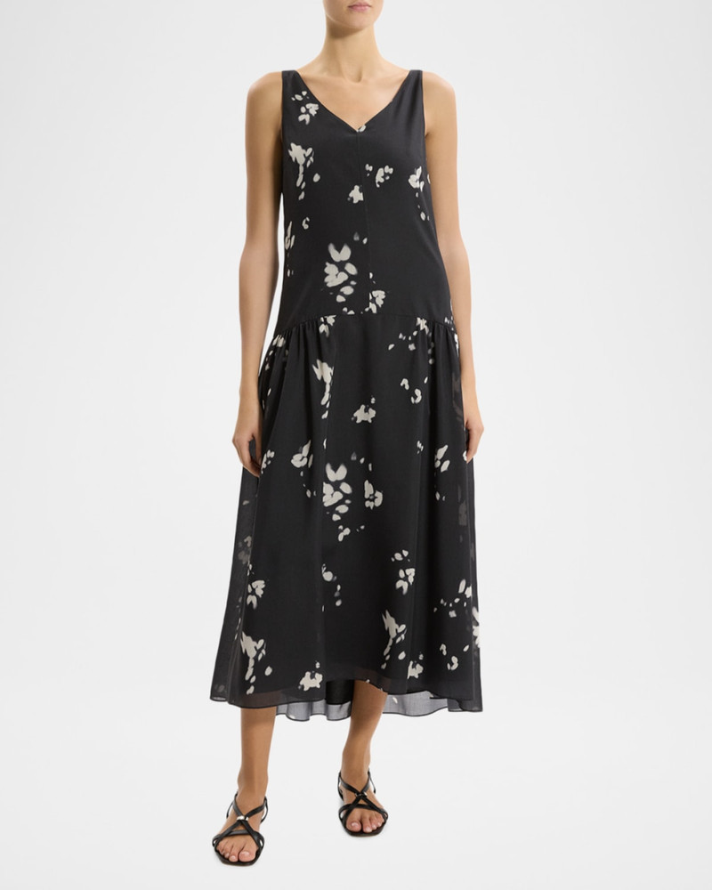 Theory Sleeveless V-Neck Midi Dress outlook