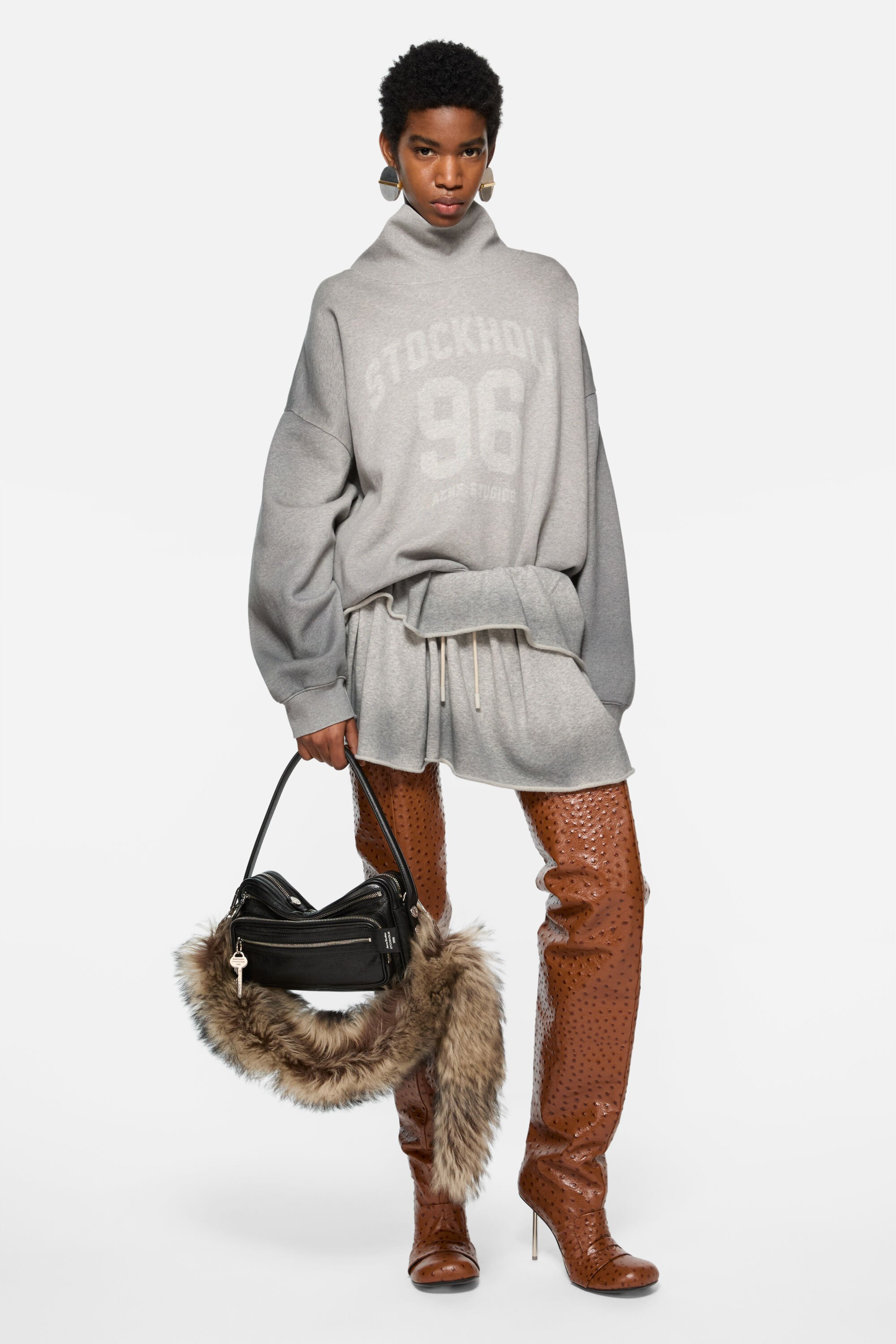 Fleece skirt - Grey Melange - 2