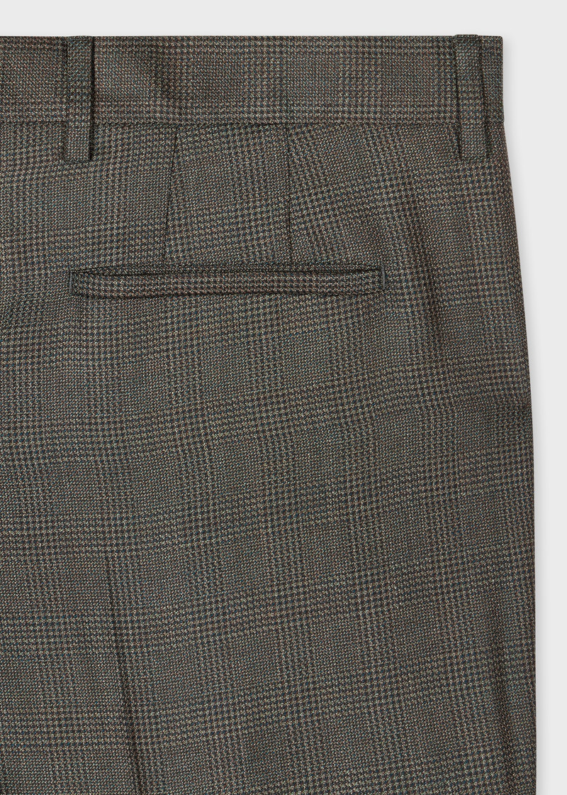 Paul Smith Brown Melange Check Wool Trousers outlook
