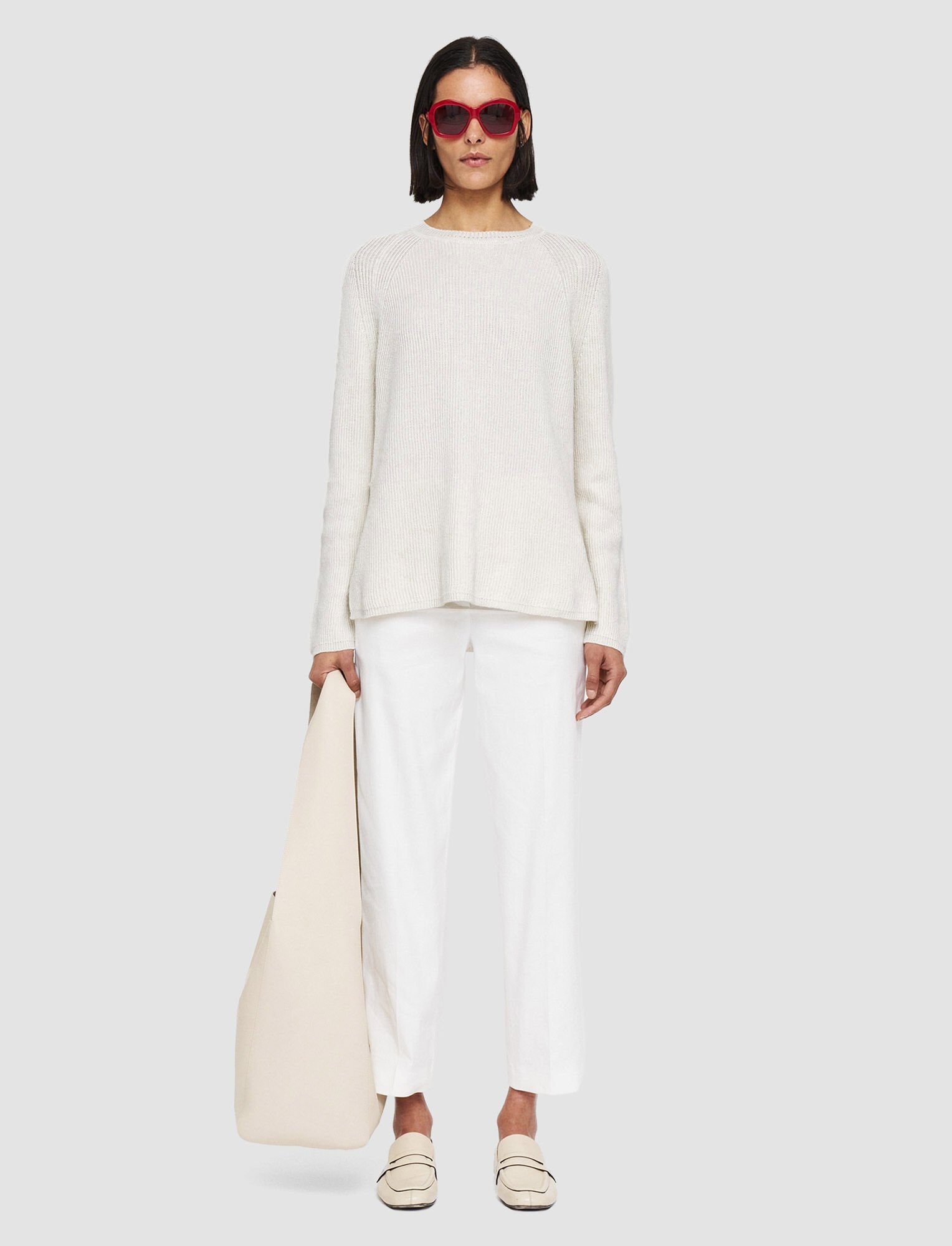 Linen Cotton Knitted Round Neck Jumper - 2