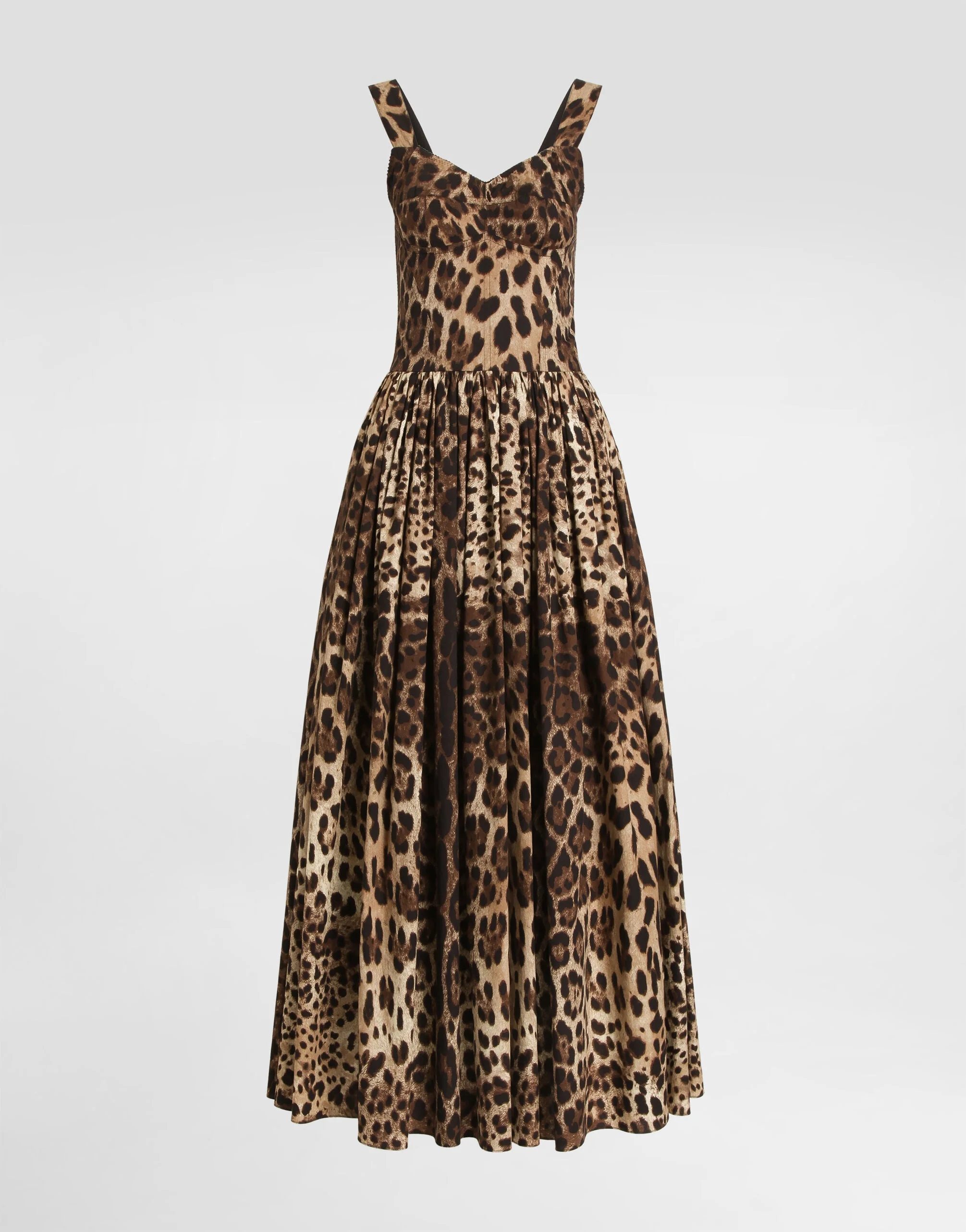 Leo-print poplin dress - 1
