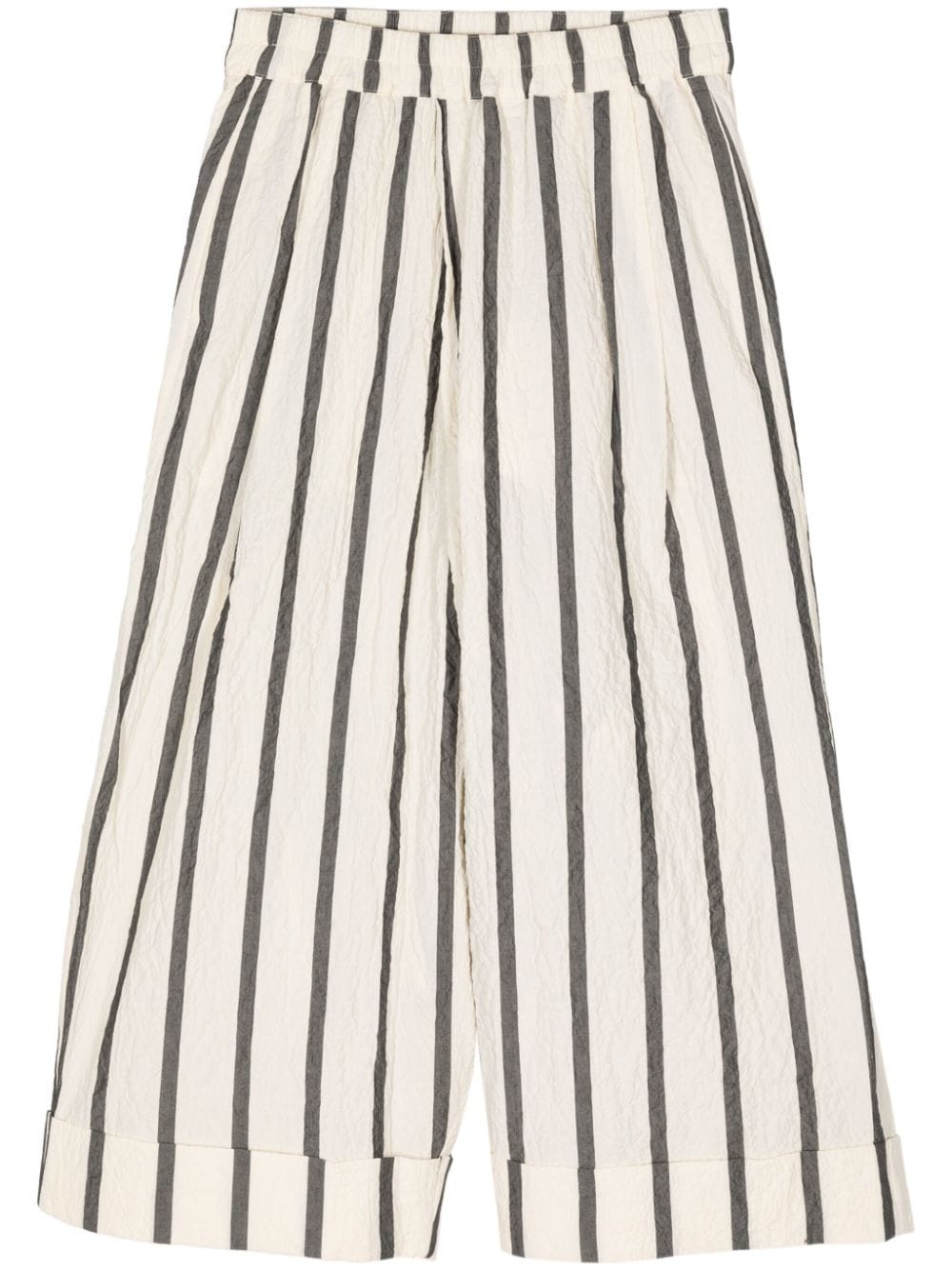 striped cropped cotton trousers - 1