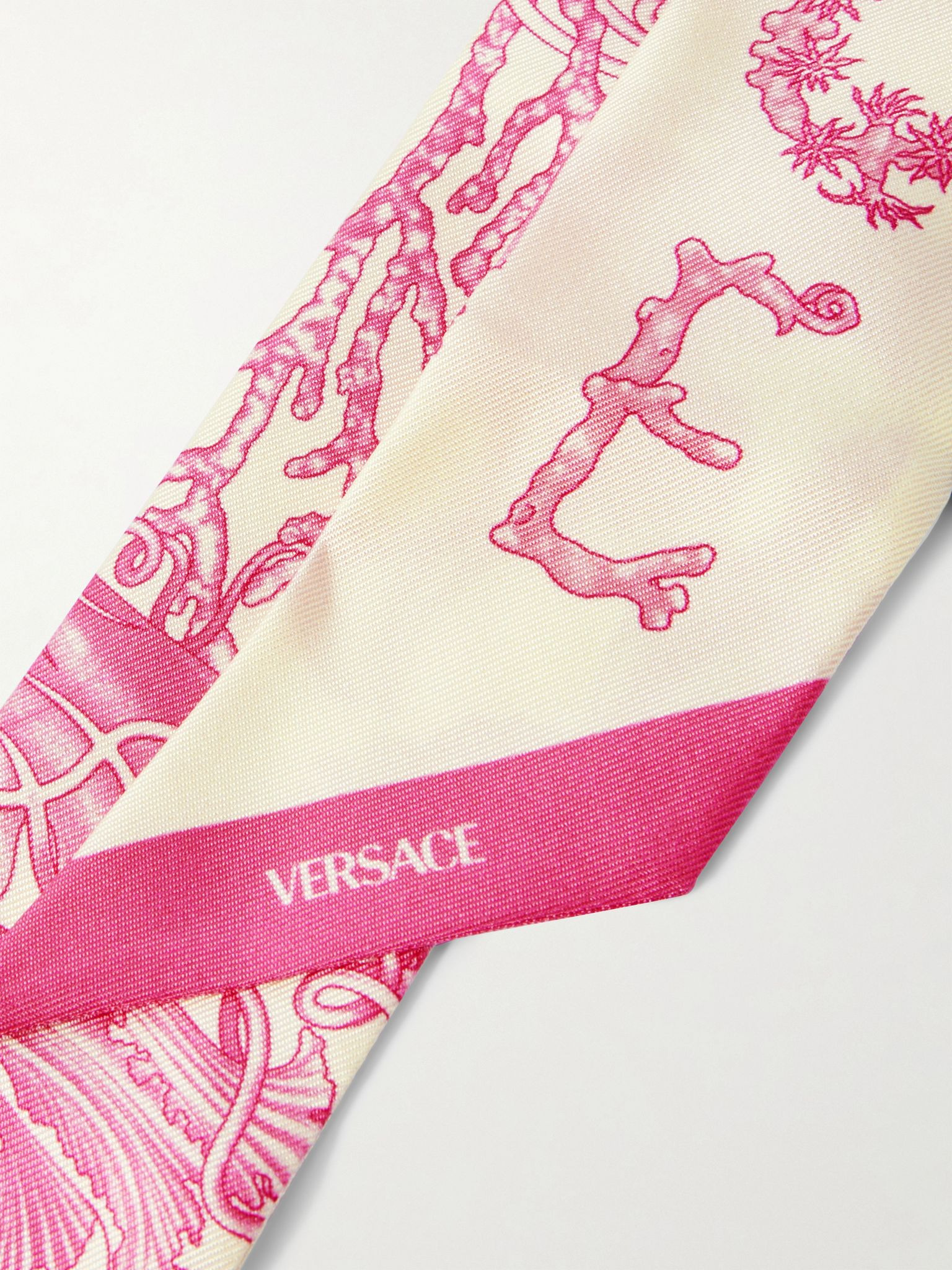 Printed silk-twill scarf Pink - 3