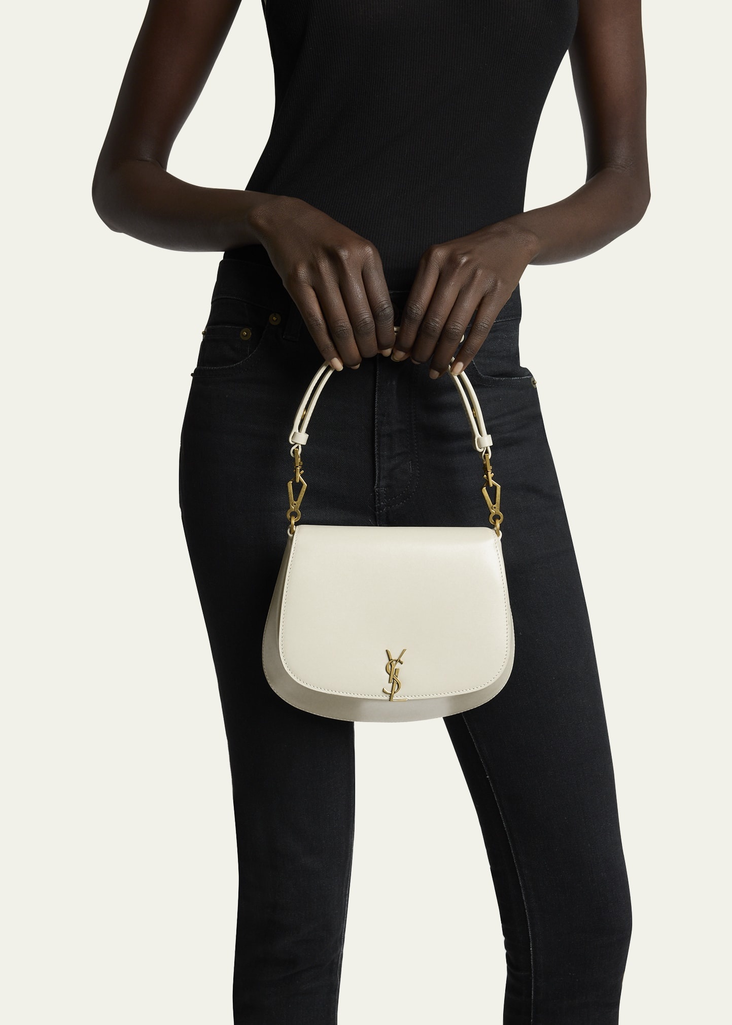 Mini YSL Top-Handle Bag in Calfskin Leather - 2