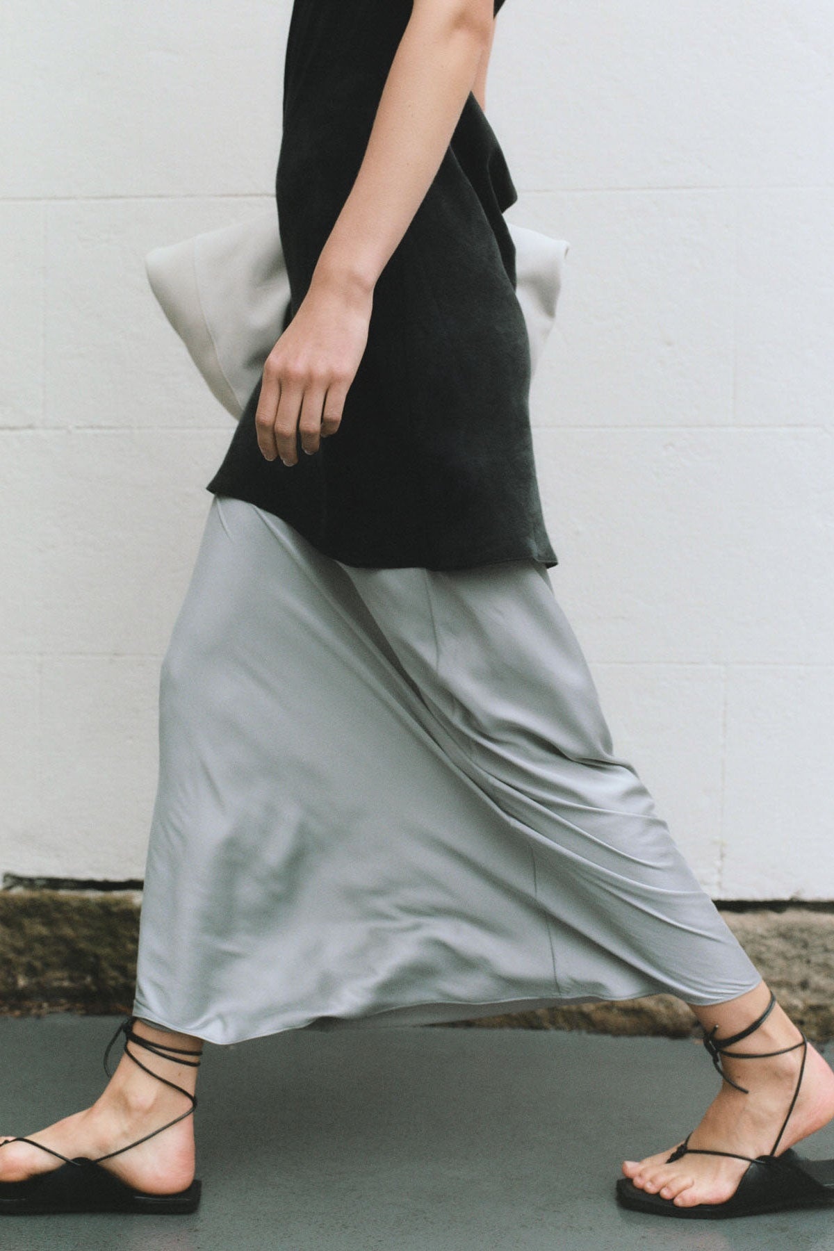 Bias Slip Skirt - Silver - 7