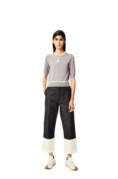 Loewe Flower lurex cropped sweater in wool outlook