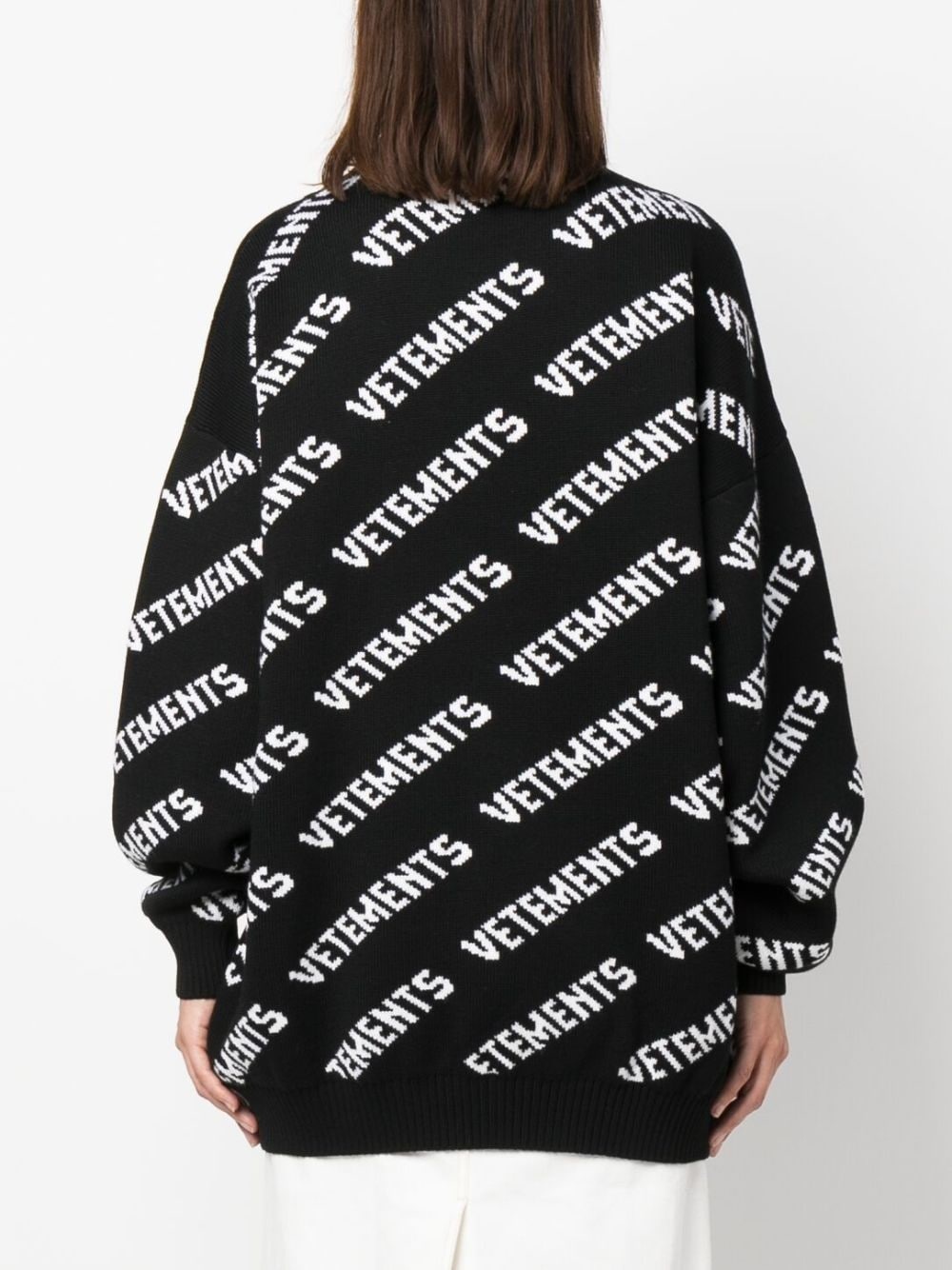 logo-print knitted jumper - 4