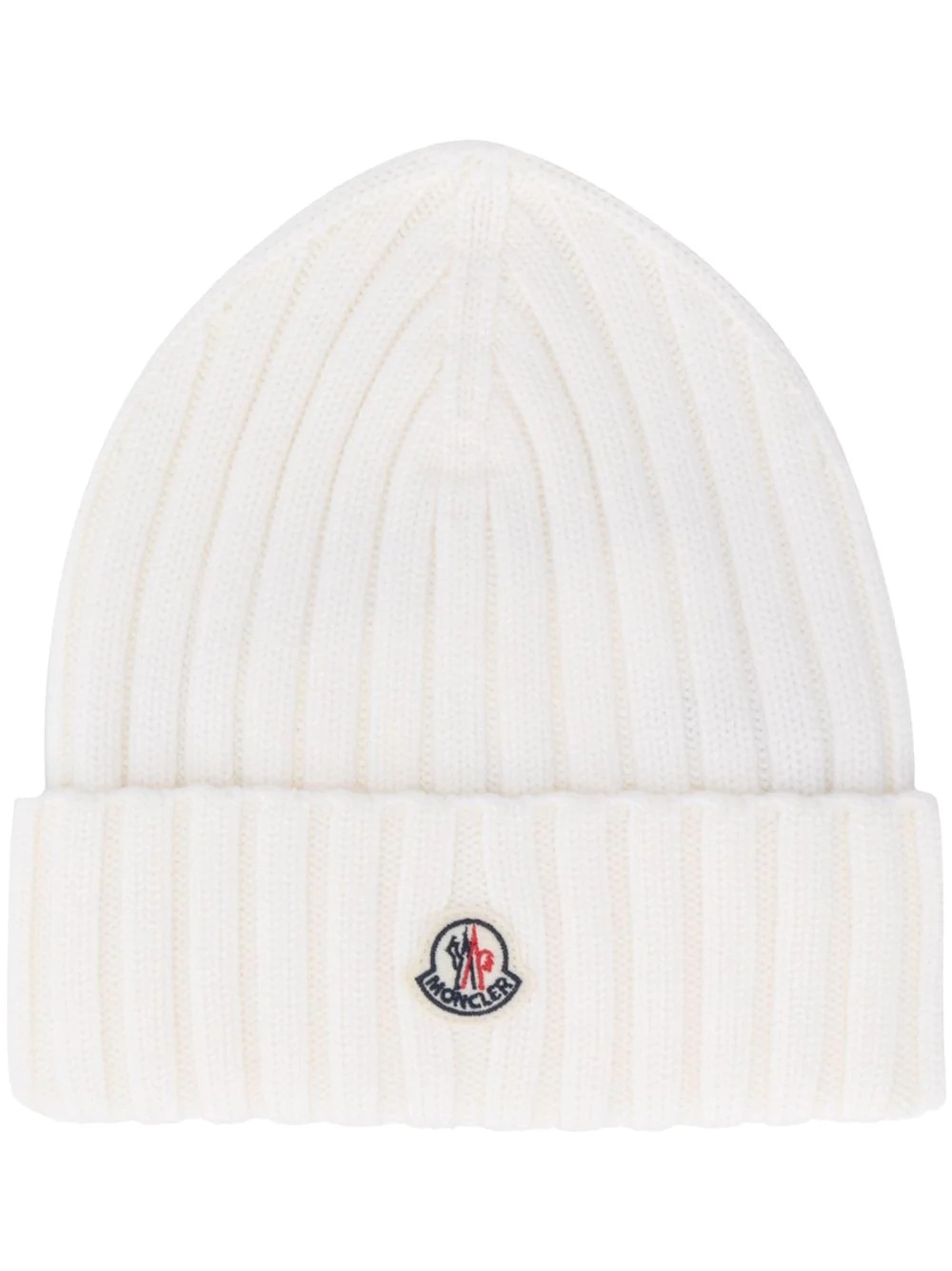 logo-patch ribbed-knit beanie hat - 1