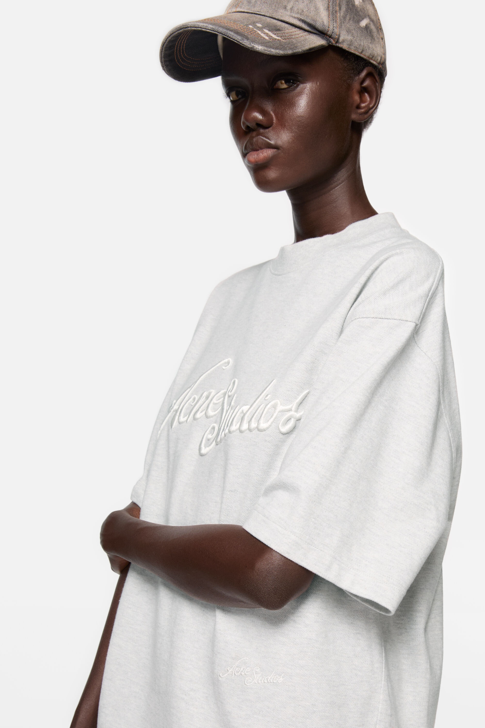 Logo t-shirt - Relaxed fit - Pale Grey Melange - 4