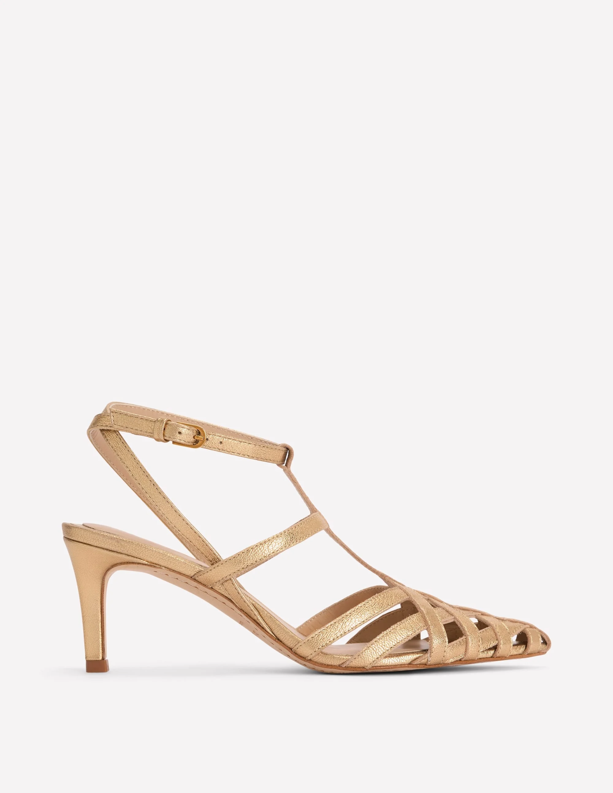 Cage Front Heels-Gold - 1