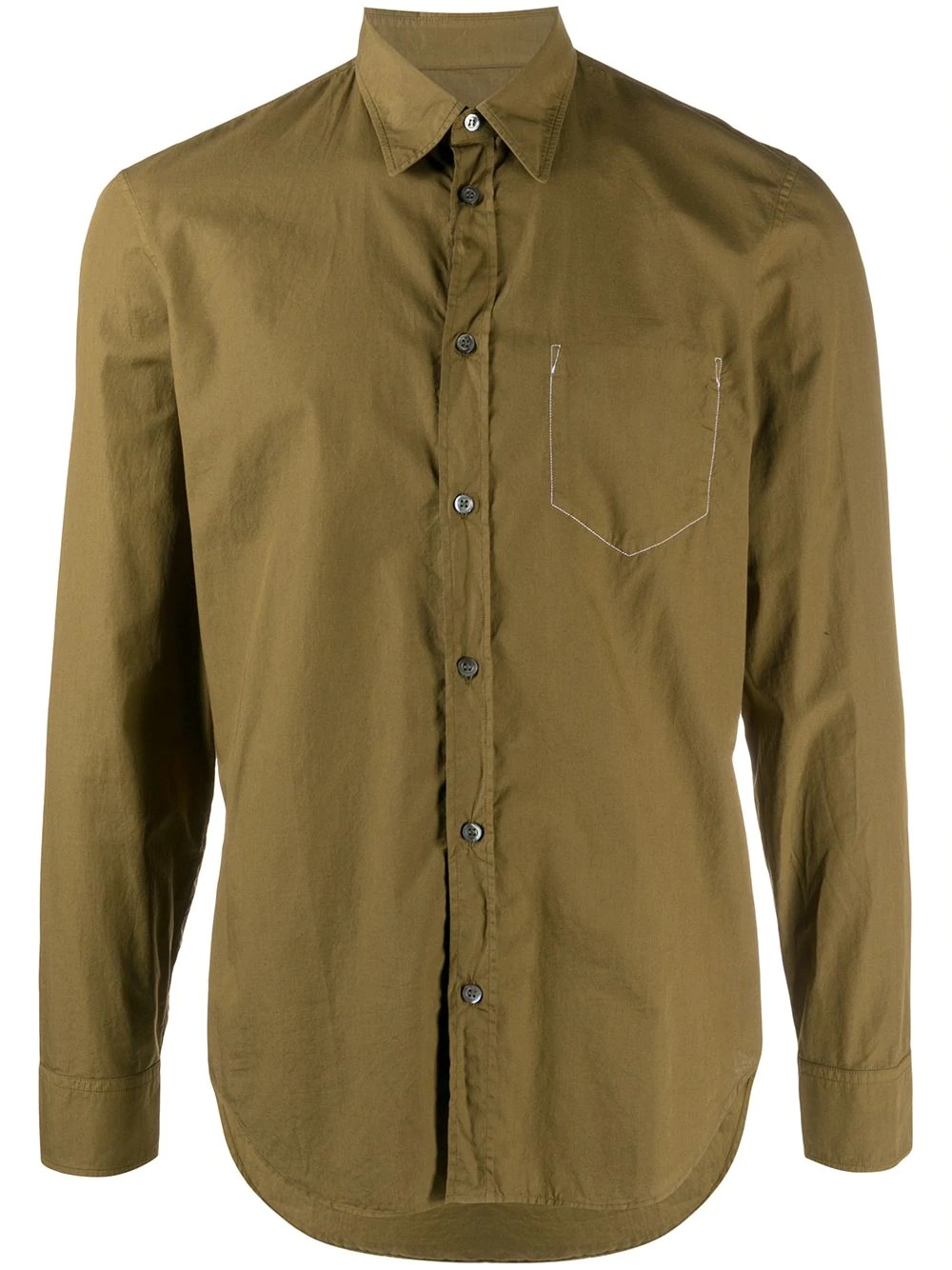 stitch-effect chest pocket shirt - 1