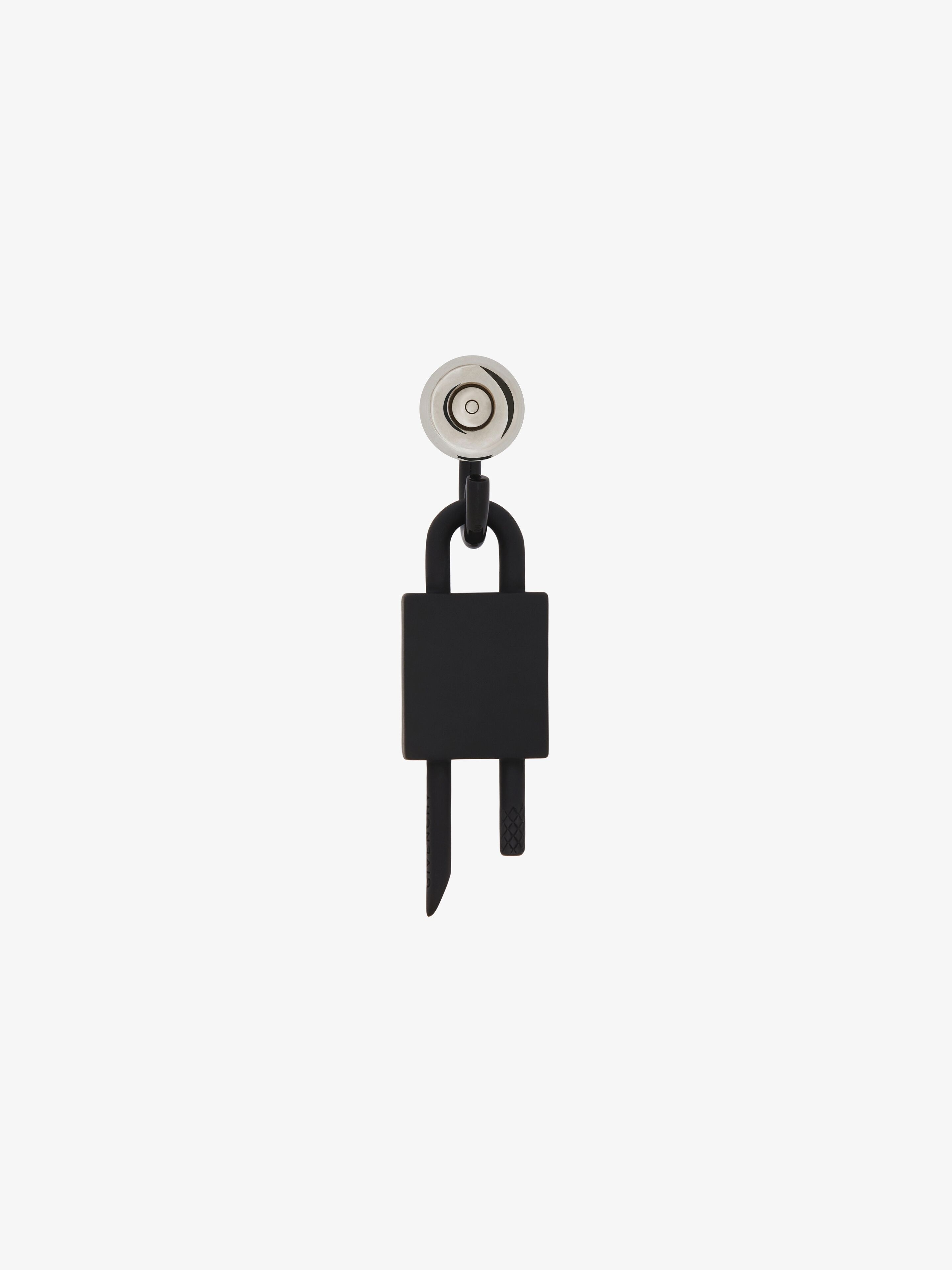 LOCK EARRING IN ENAMELLED METAL 2