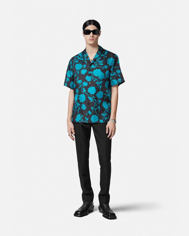 VERSACE Floral Silhouette Silk Shirt outlook