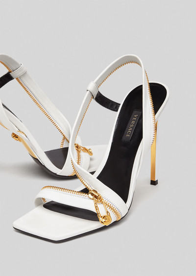 VERSACE Safety Pin Leather Sandals outlook