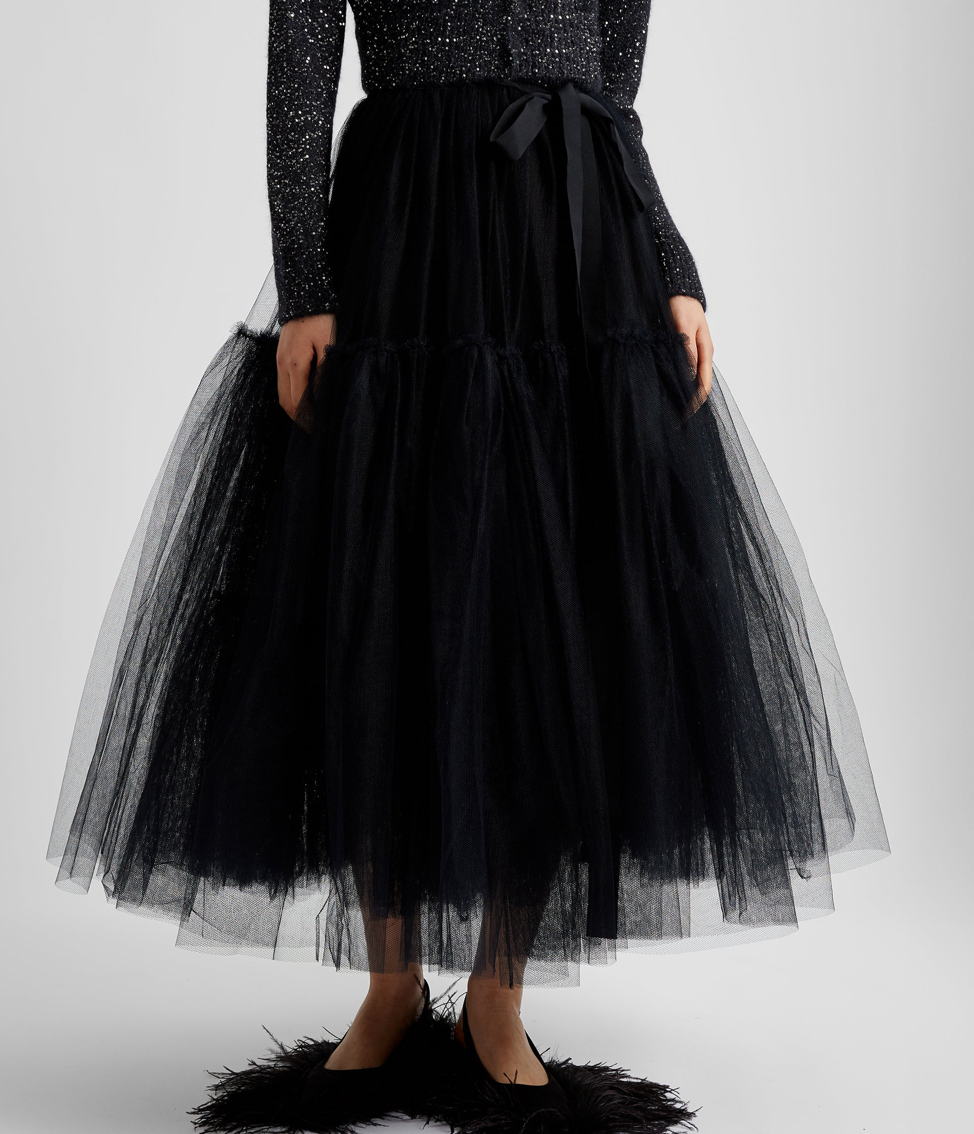 MIDI SKIRT WITH BOW - 4