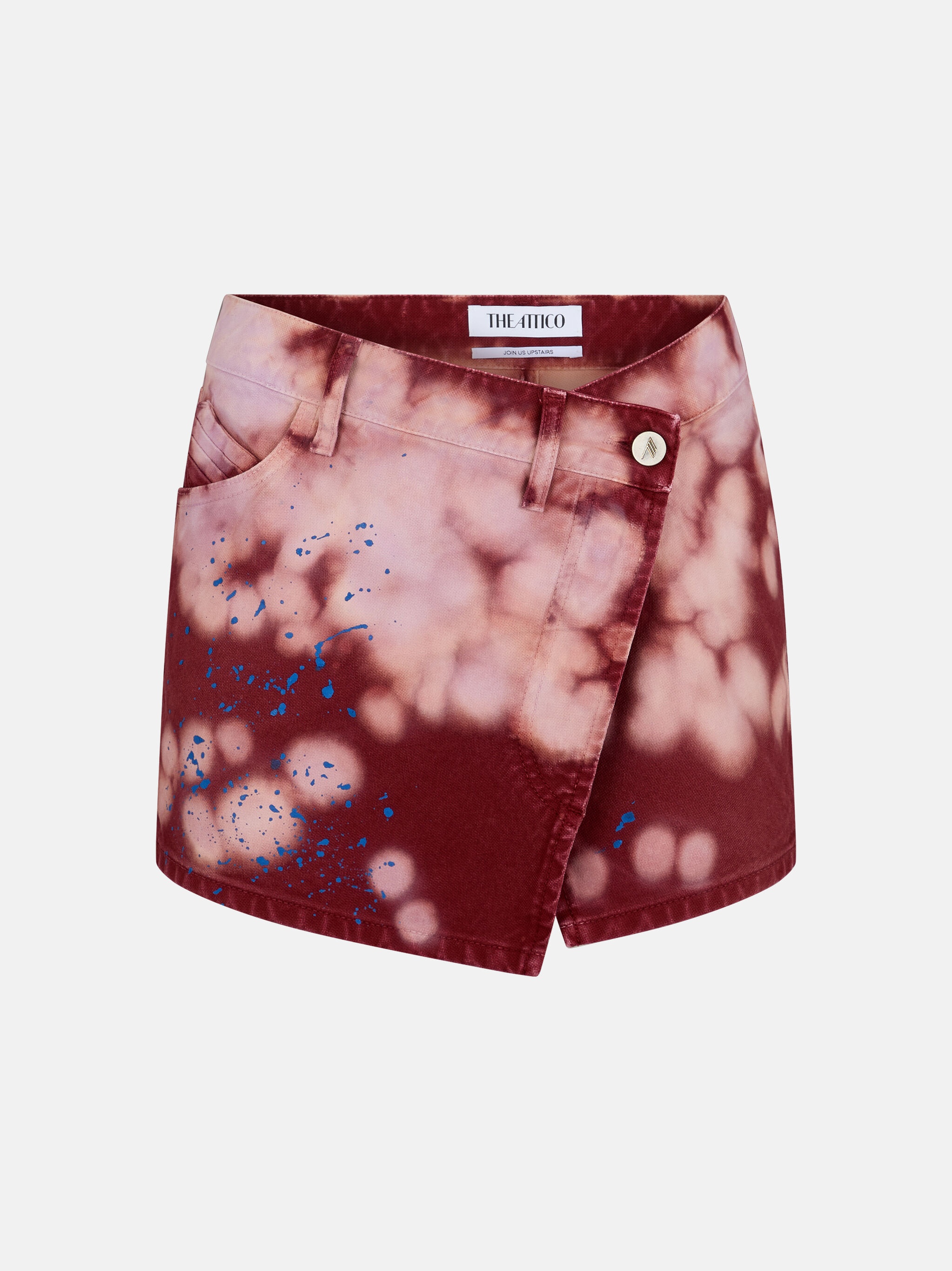 ''EUDRA'' PINK AND BORDEAUX MINI SKIRT - 1