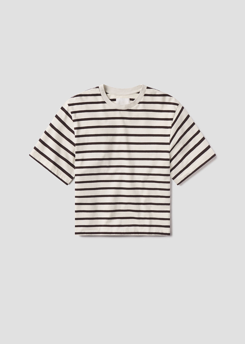 Goldie Tee In Chocolate Stripe 1