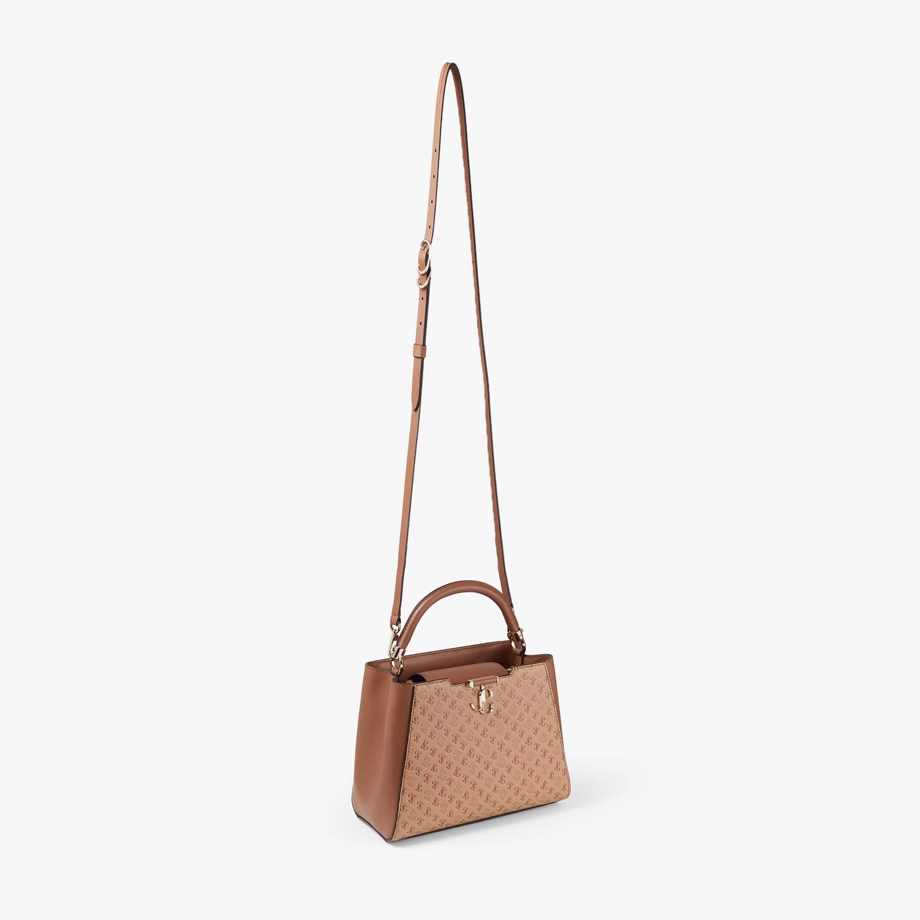 Varenne Top Handle M
Caramel JC Monogram-Print and Leather Top Handle Bag - 5