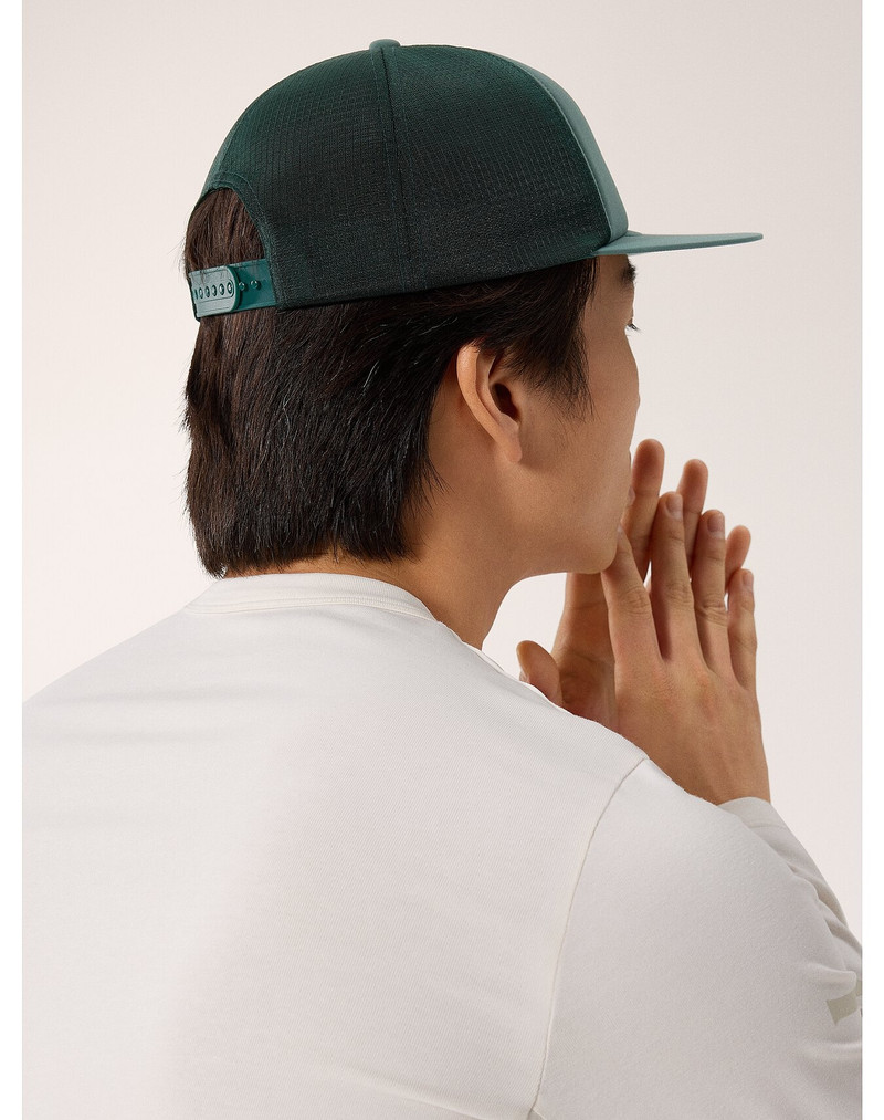 Logo Flat Brim Trucker Hat 4