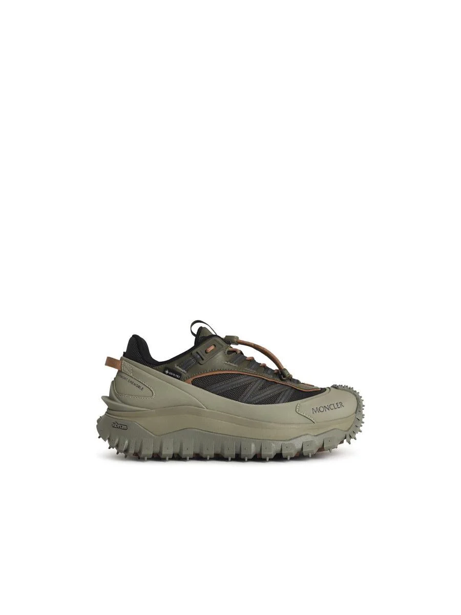 Moncler 'Trailgrip Gtx' Green Leather Blend Sneakers - 1
