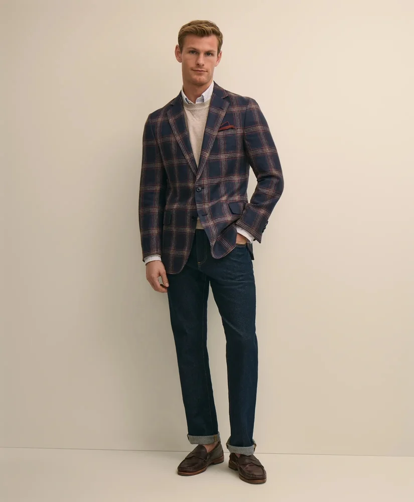 Classic Fit Linen-Silk-Cotton Check 1818 Sport Coat - 1
