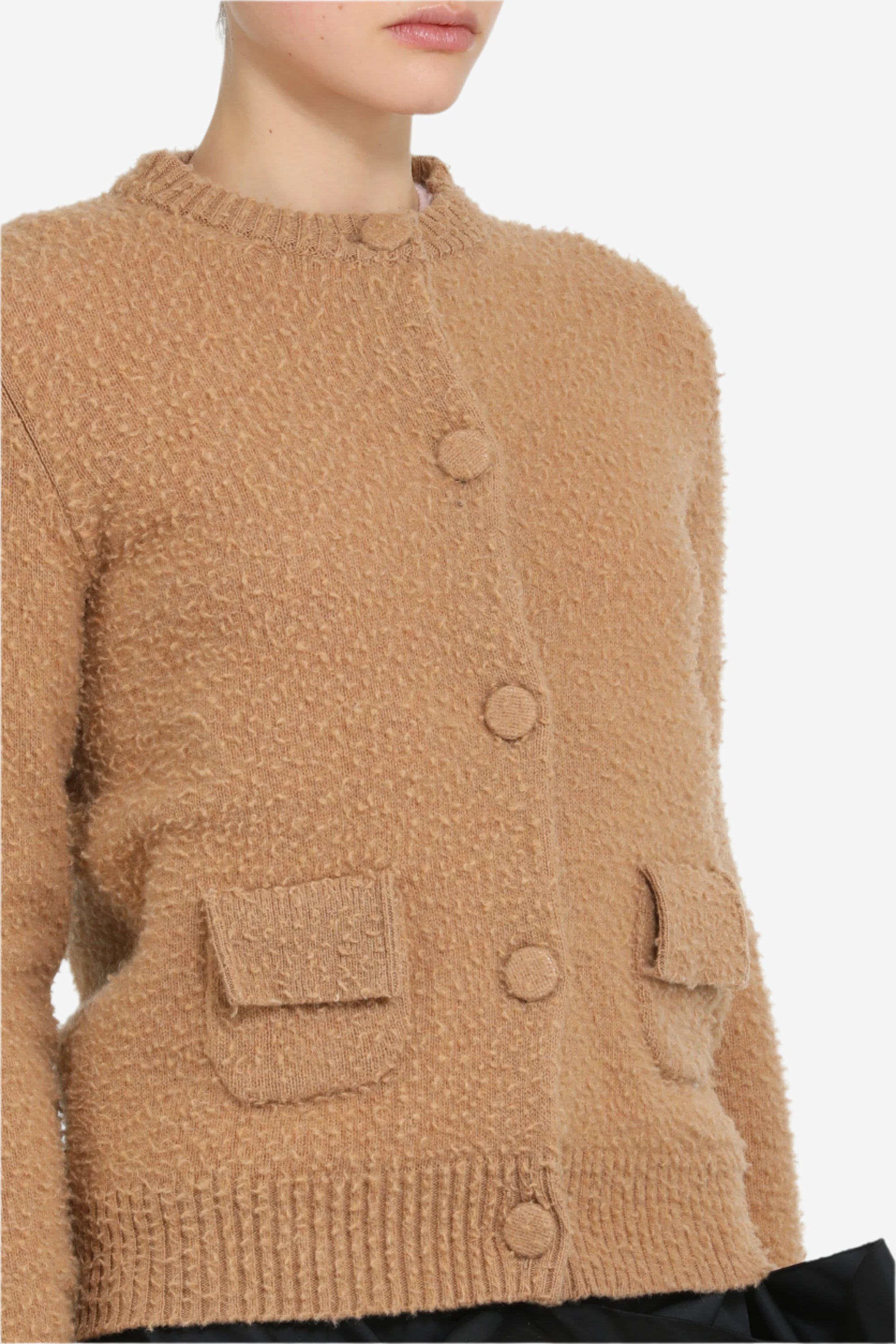 CREW NECK CARDIGAN WITH POCKETS - 5