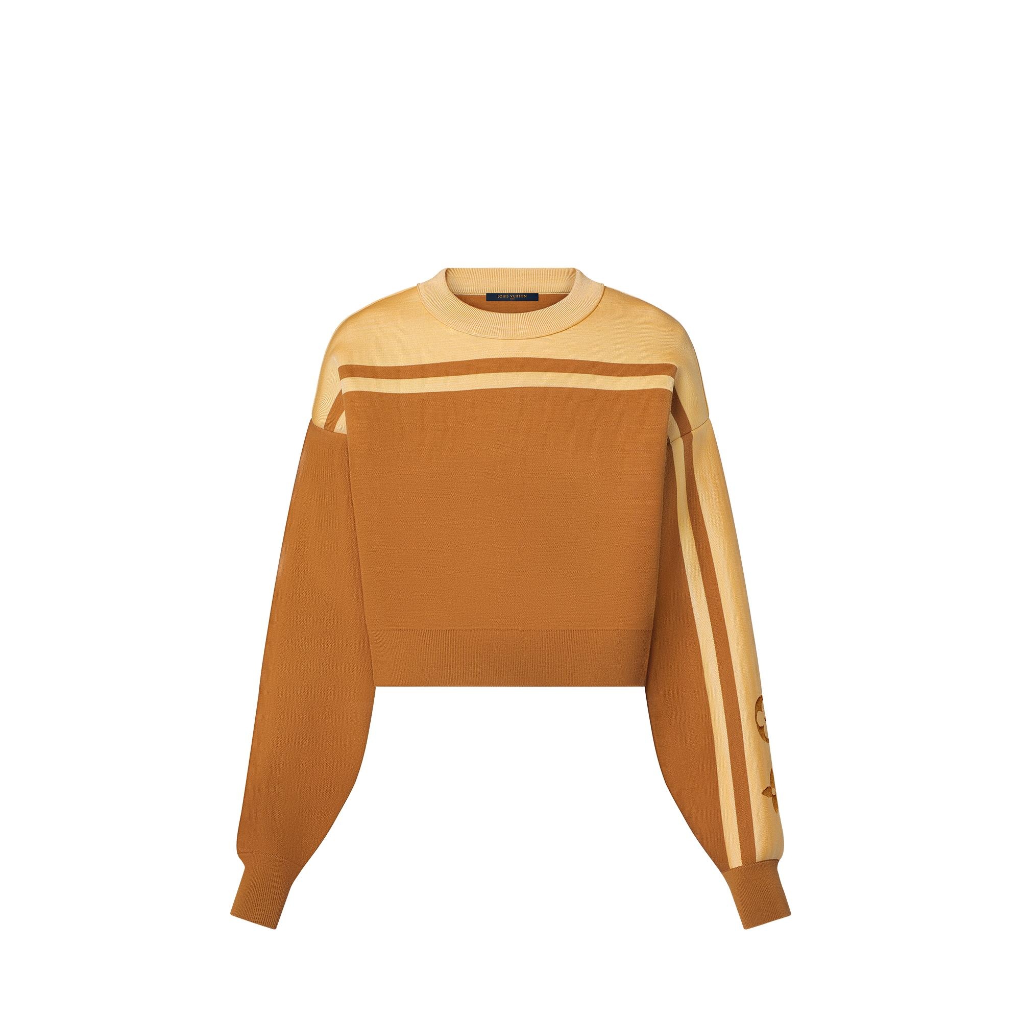 Block Knit Cropped Sweater - 1
