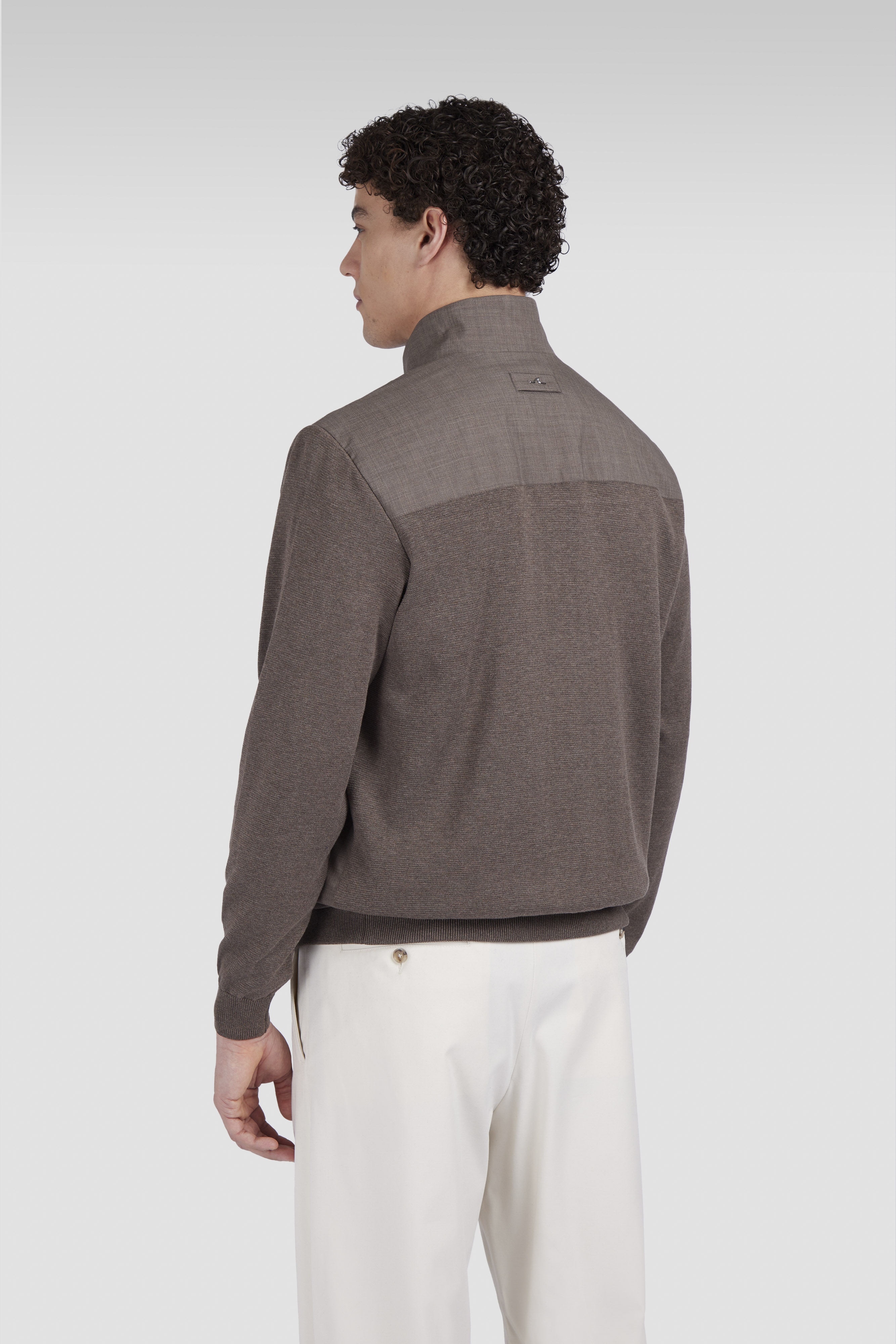 ZIPPED SWEATER IN WOOL AND SILK AND COTTON AND SILK - 3