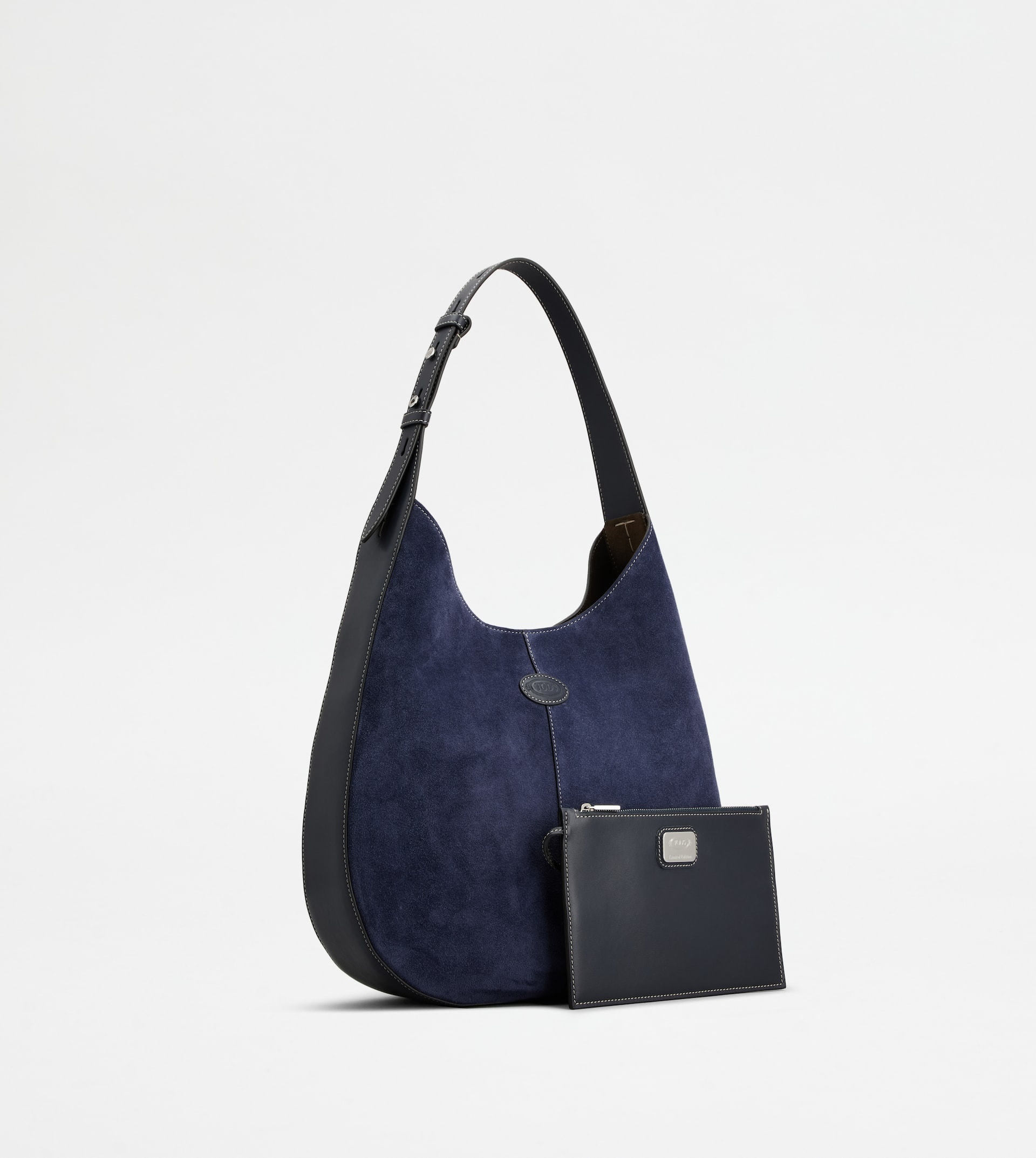 TOD'S DI BAG HOBO IN LEATHER SMALL - BLUE - 3
