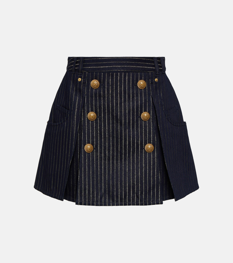 Striped denim miniskirt - 1