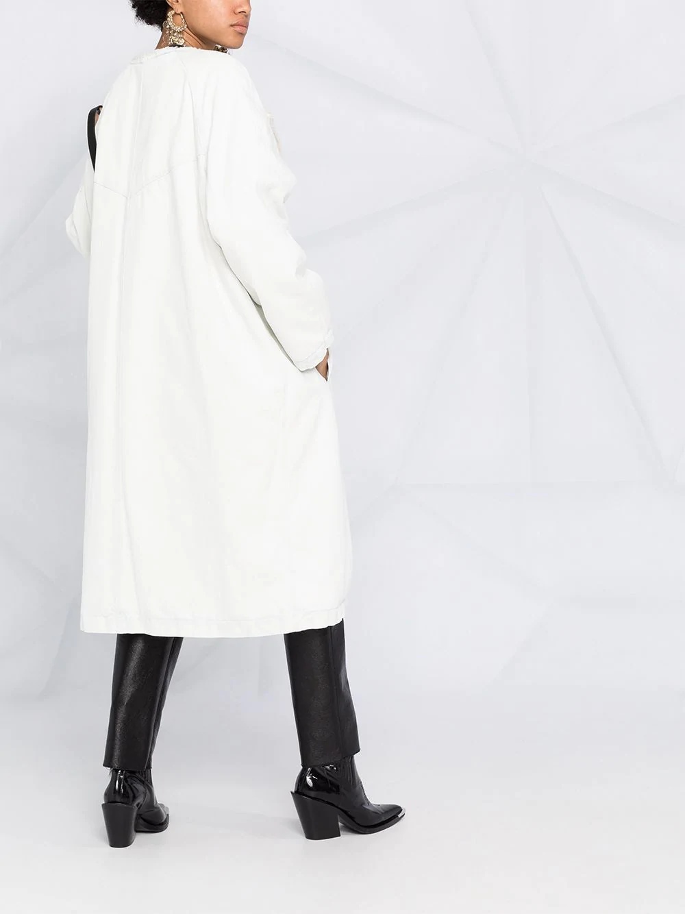 single-breasted mid-length coat - 6