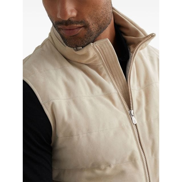 Padded suede gilet - 4