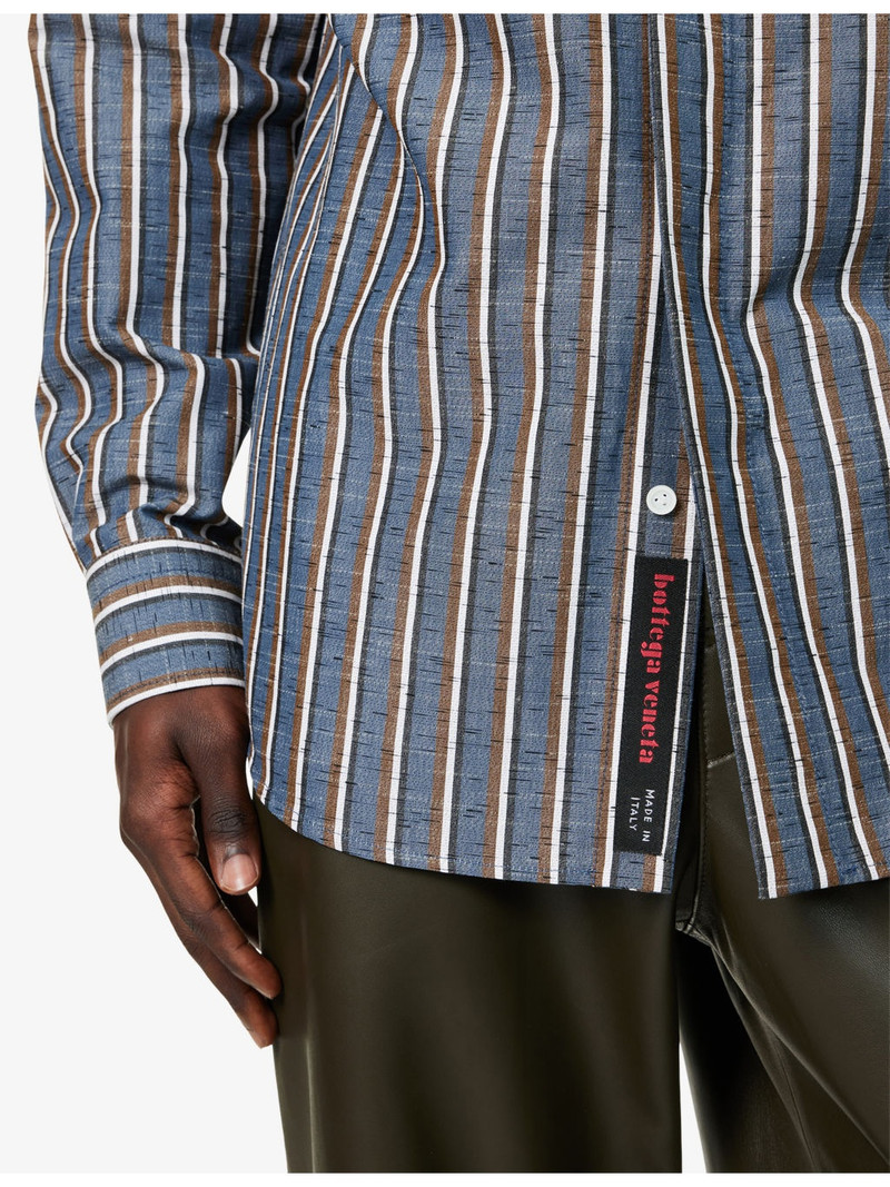 Bold-Stripe Regular-Fit Cotton and Linen-Blend Shirt 6