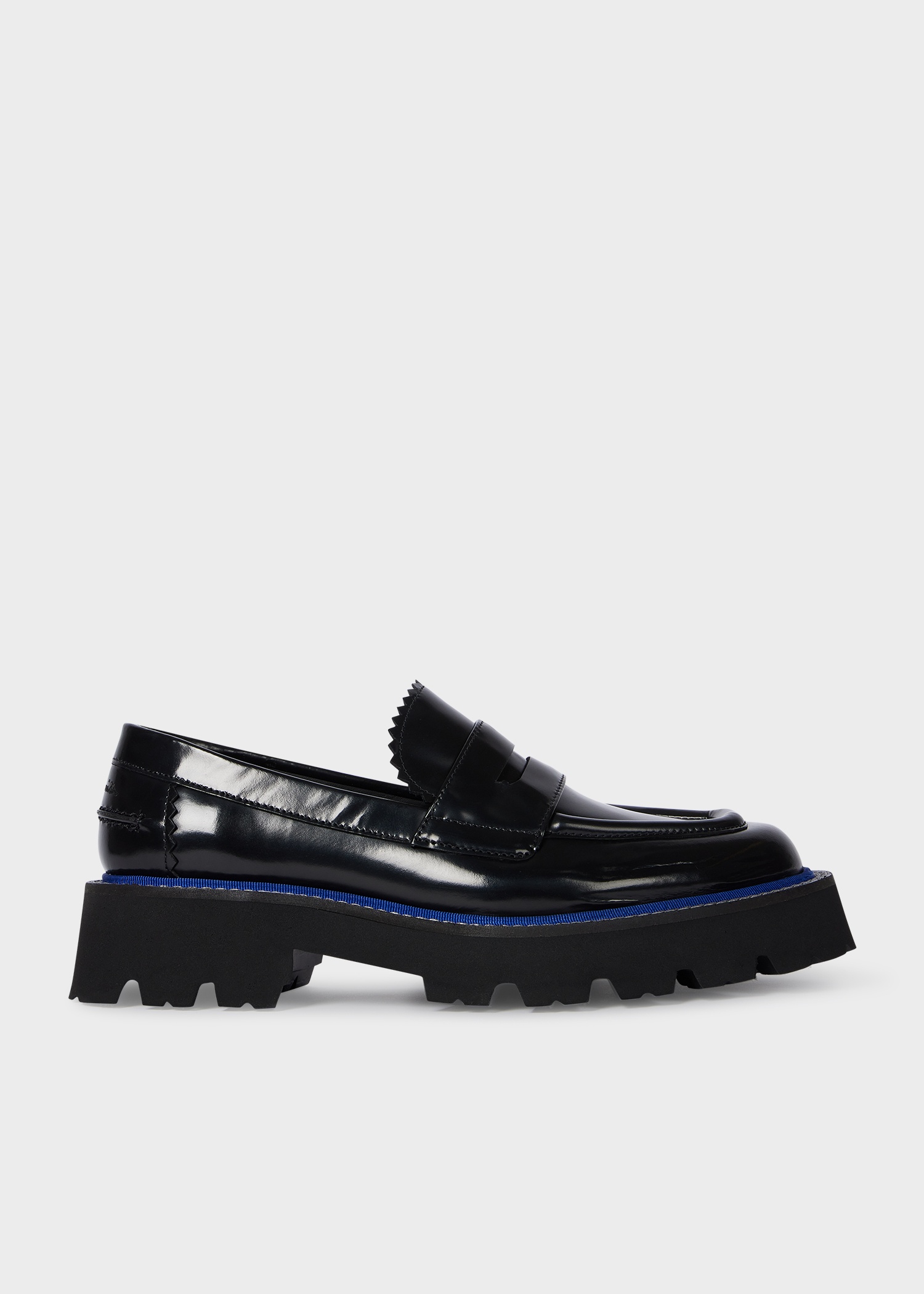 Women's Black Chunky High Shine 'Magpie' Loafers - 1